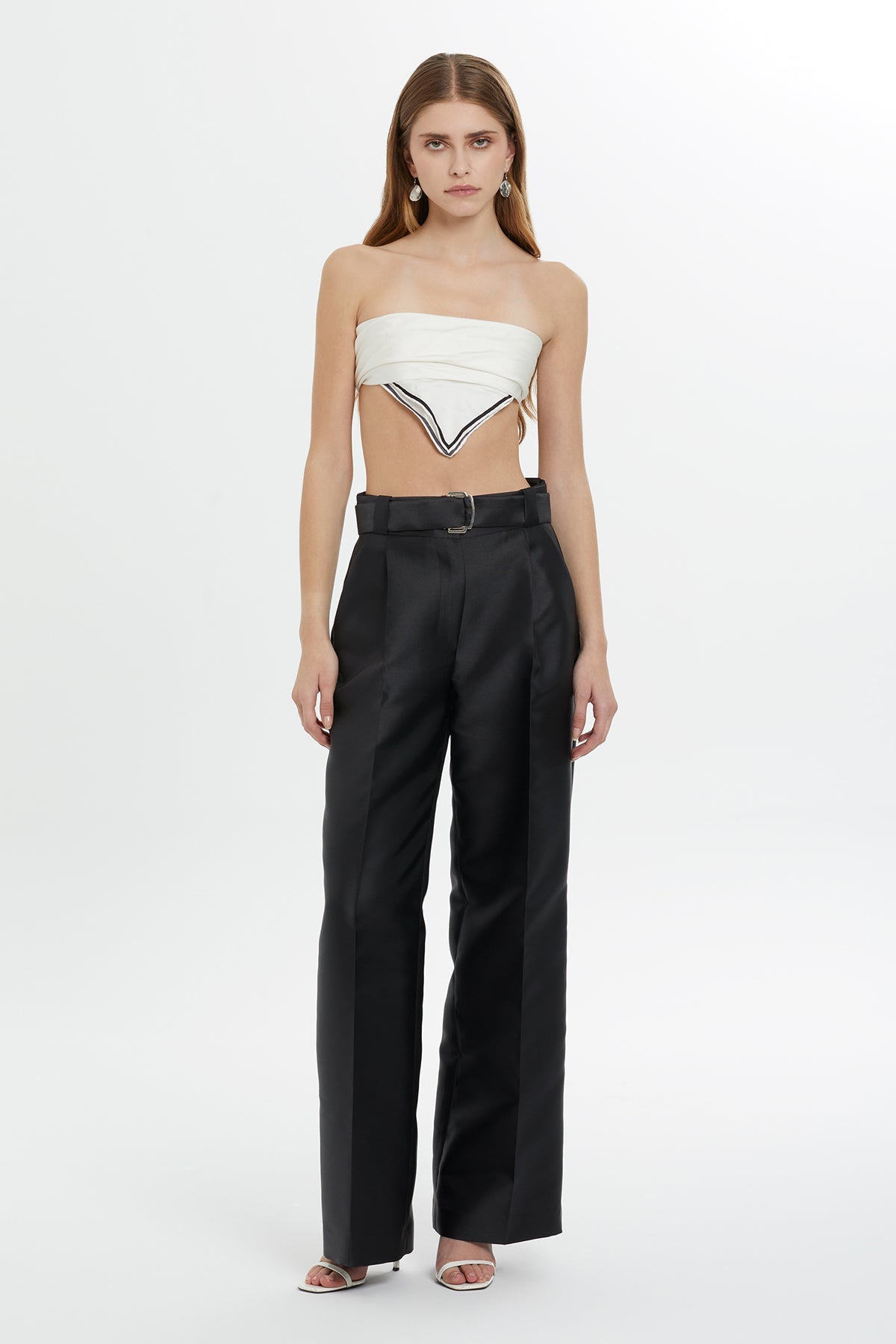 Black Trousers with Detachable Belt