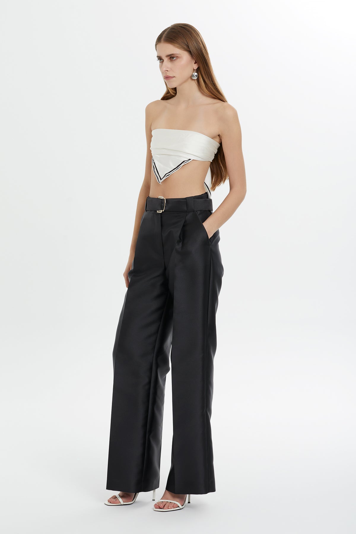 Black Trousers with Detachable Belt