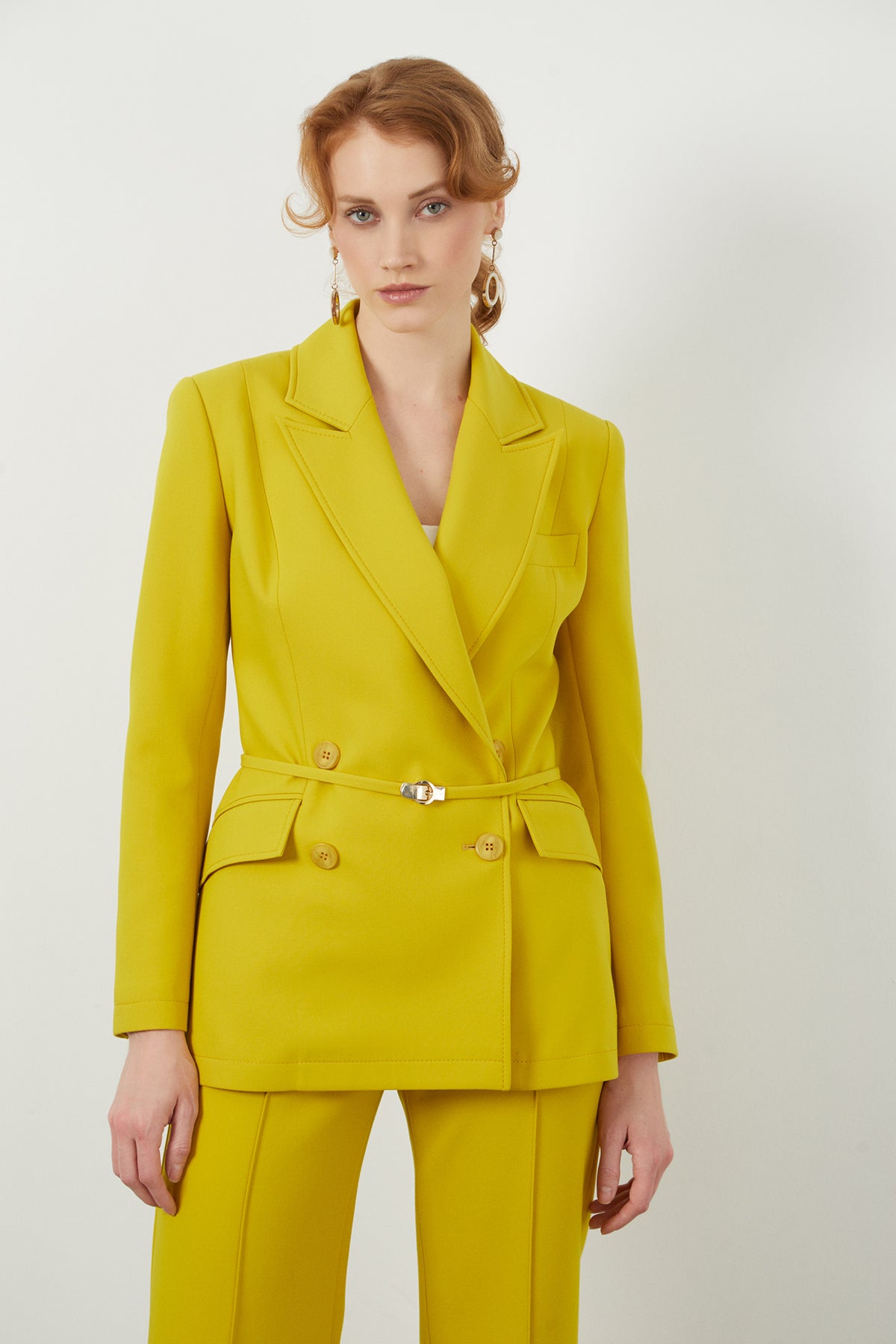 Yellow Belt-Detail Jacket