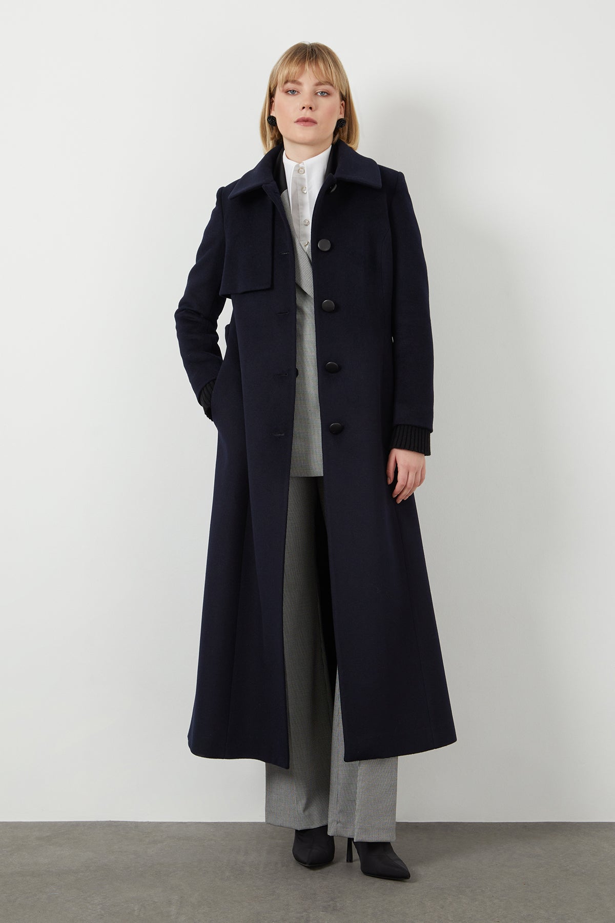 Dark Long Cashmere Coat