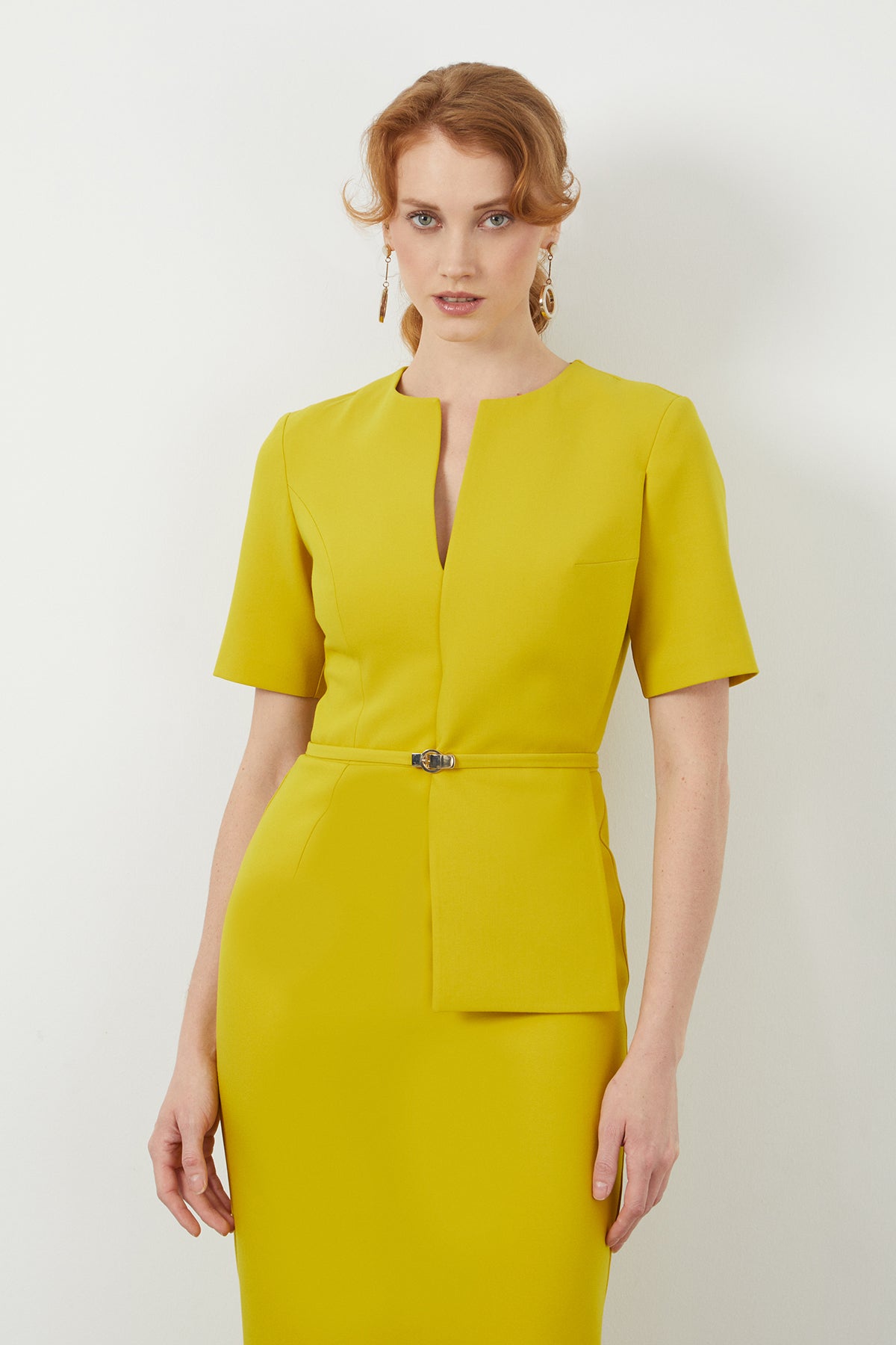 Short Sleeve V Neck Long  Evening Dress