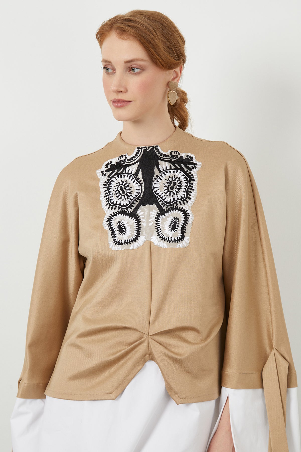 White Embroidered-Detail Mini Dress