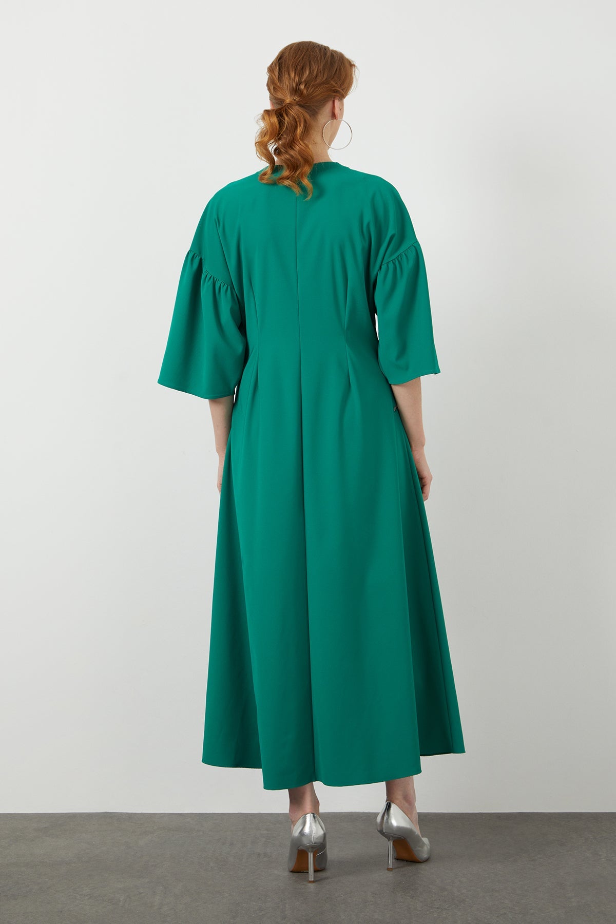 Green Pocketed Midi Dress