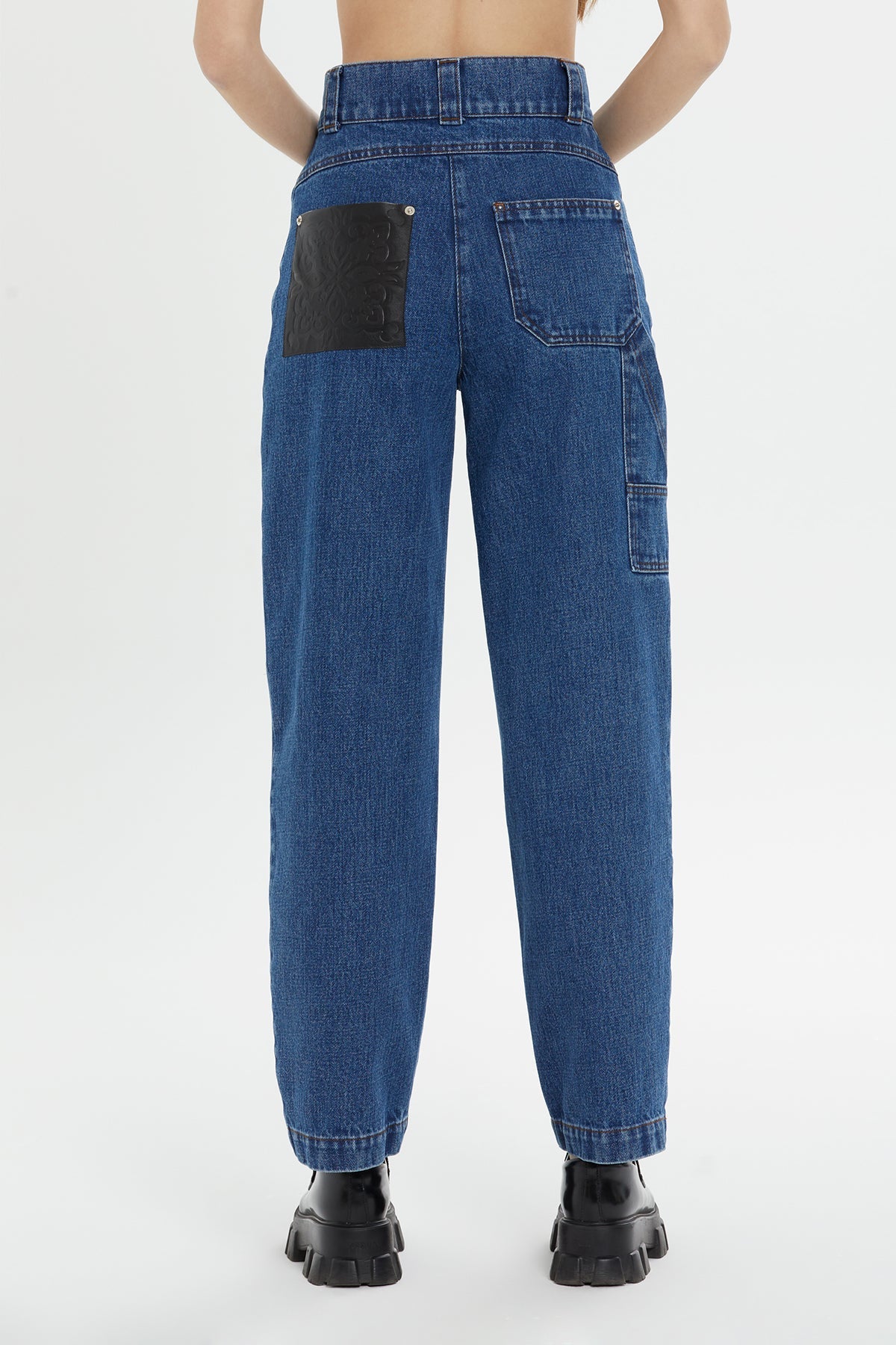 Navy High-Waist Mom Jeans