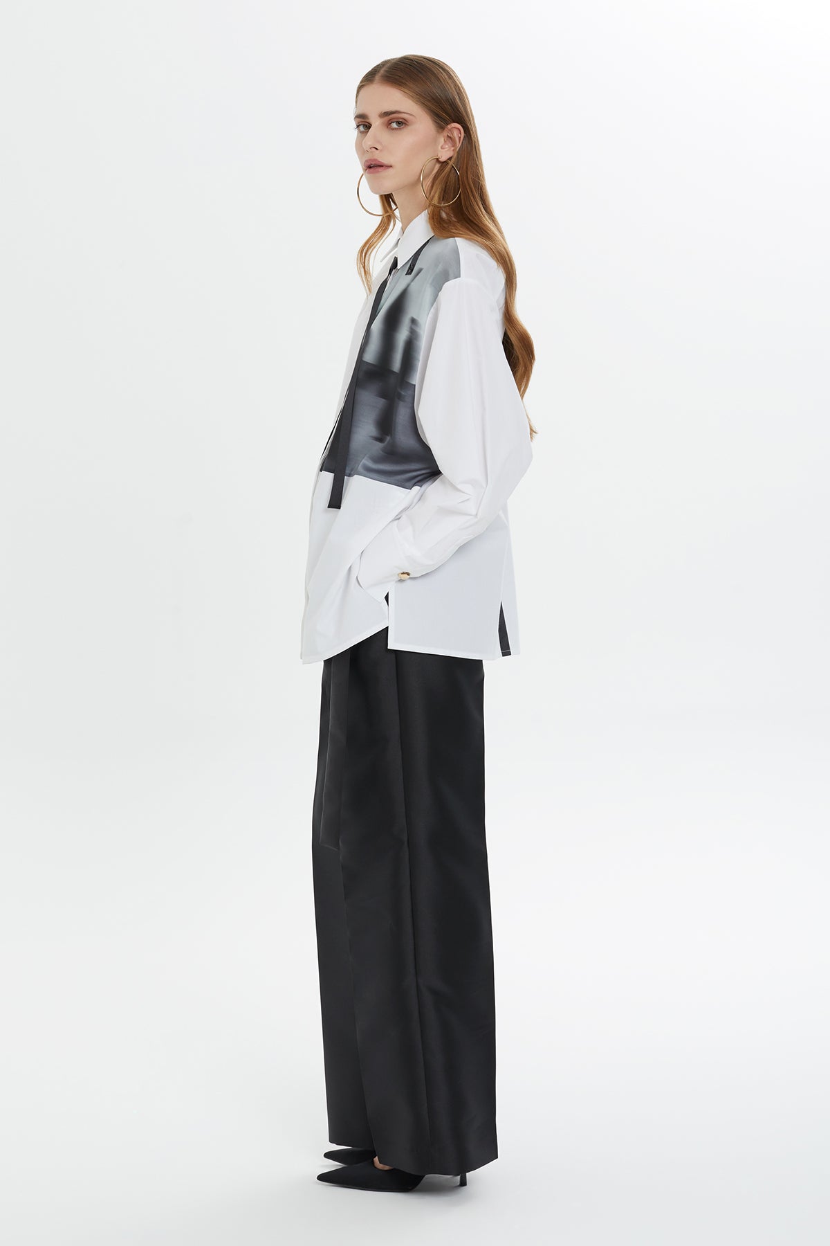 White Printed Cotton Shirt