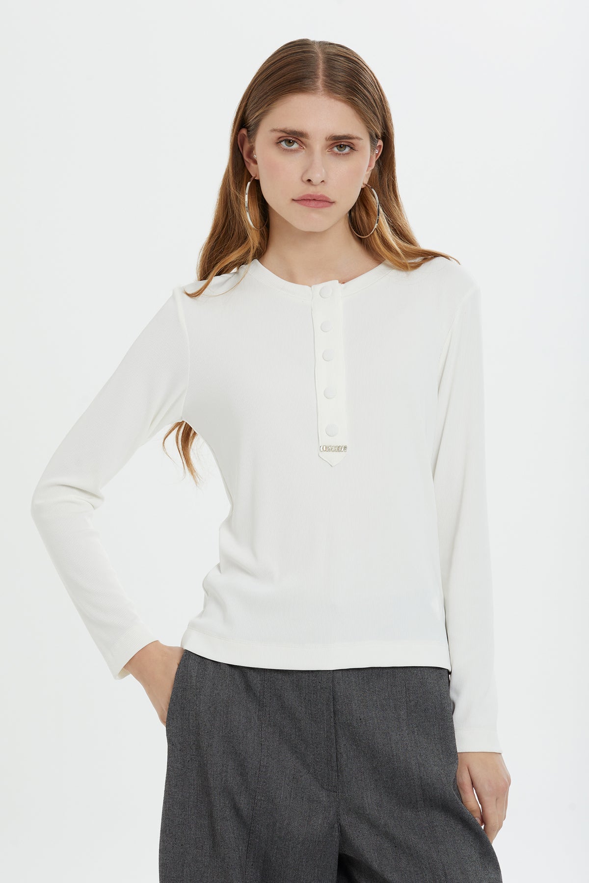 Ecru Beaded Edge Blouse