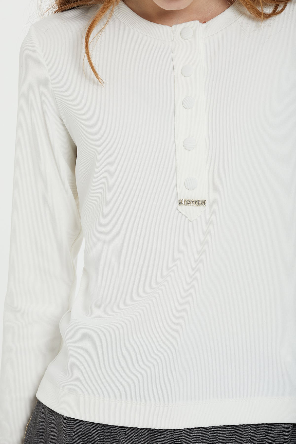 Ecru Beaded Edge Blouse