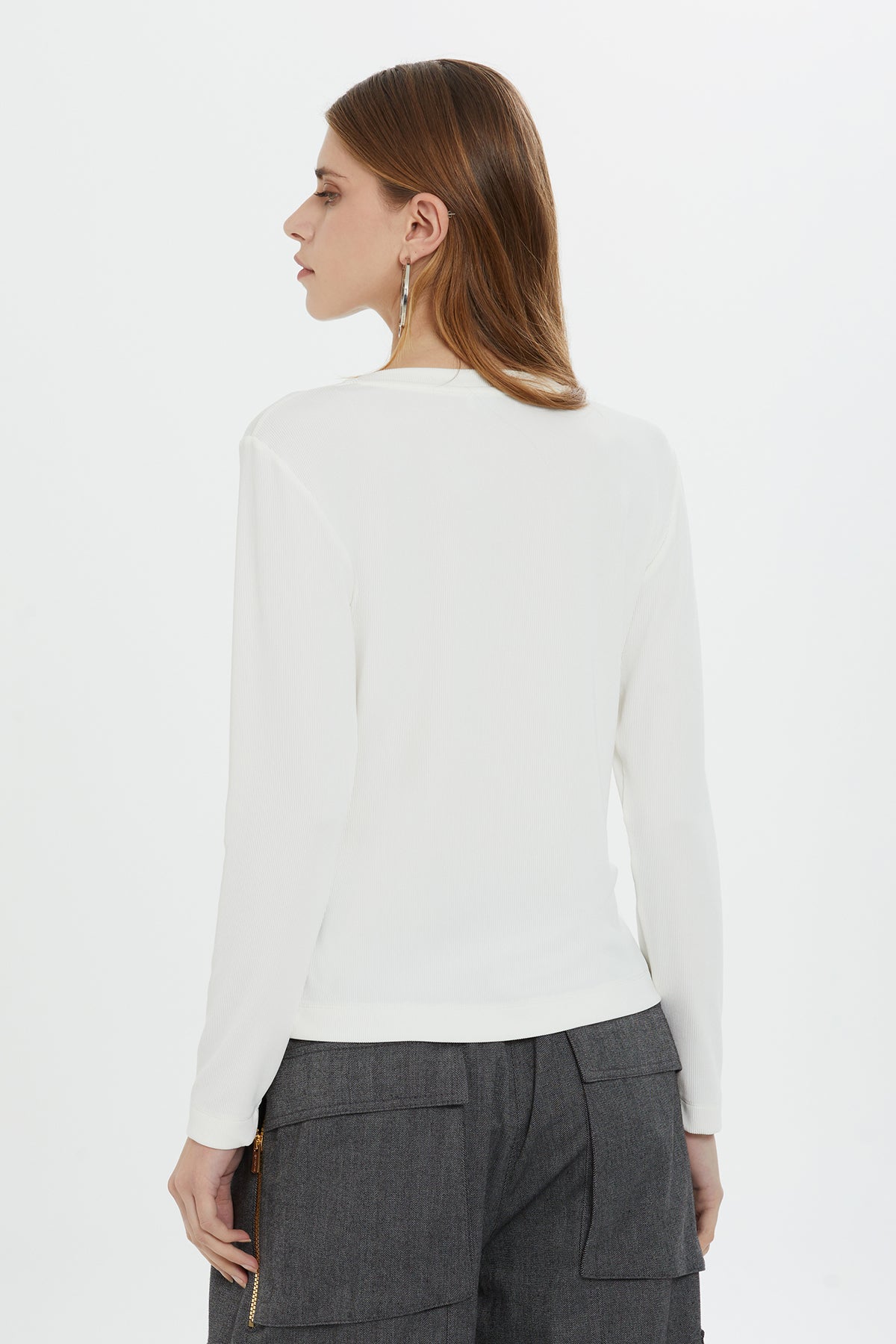 Ecru Beaded Edge Blouse