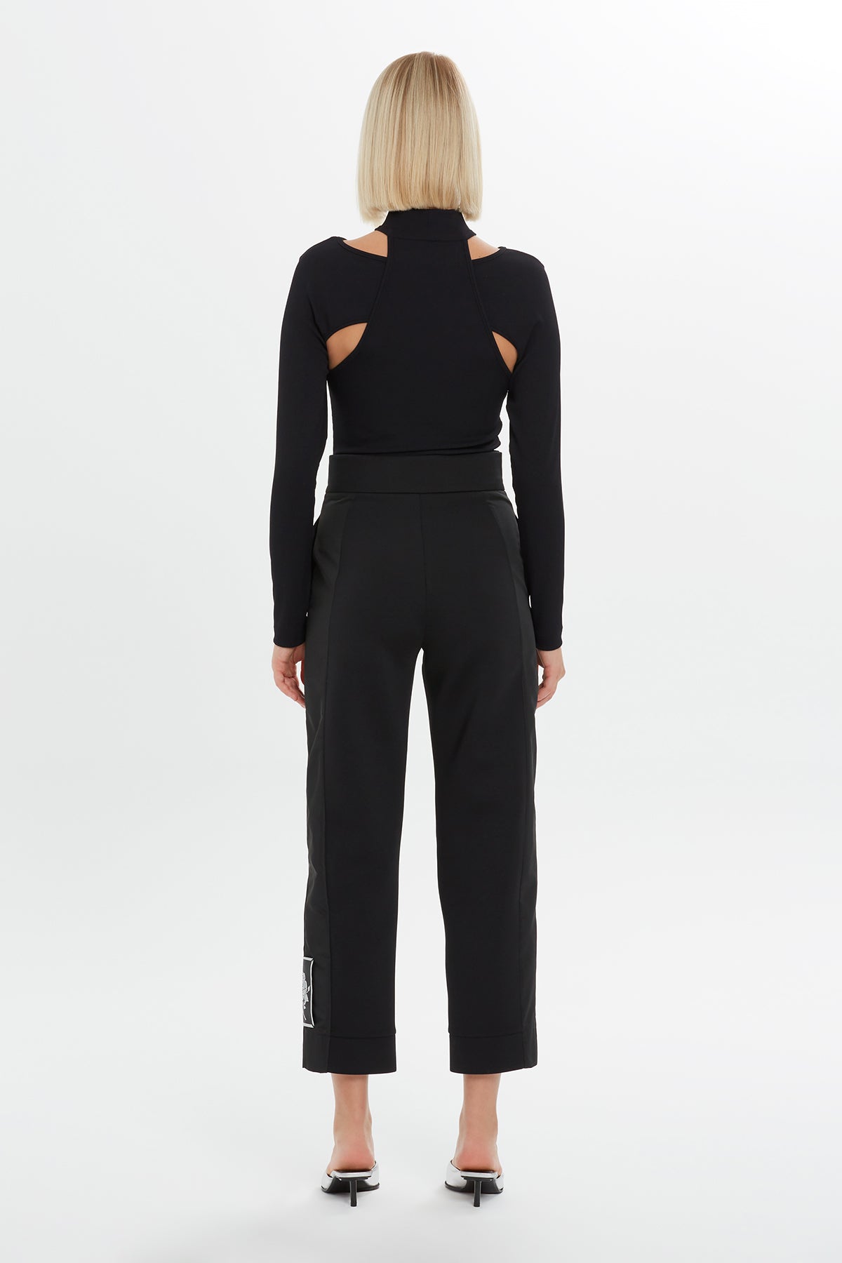 Zip-Front Embroide Straight-Leg  Sweatpants