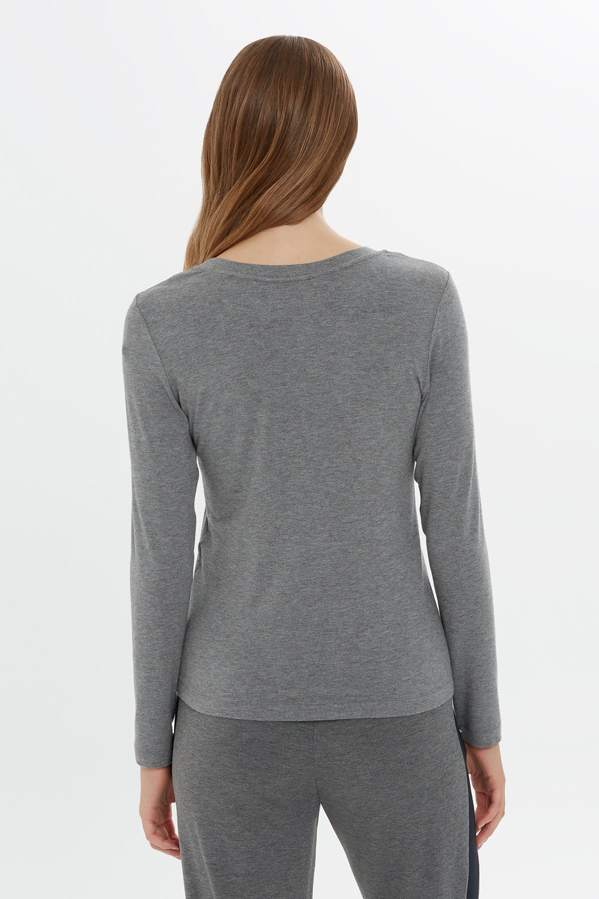 Grey Round Neck Accessory T-shirt