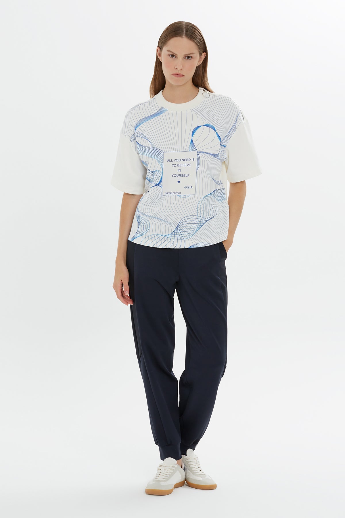 Ecru Graphic Print Short Sleeve T-shirt