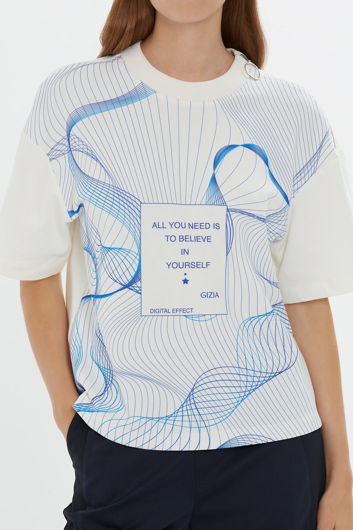 Ecru Graphic Print Short Sleeve T-shirt