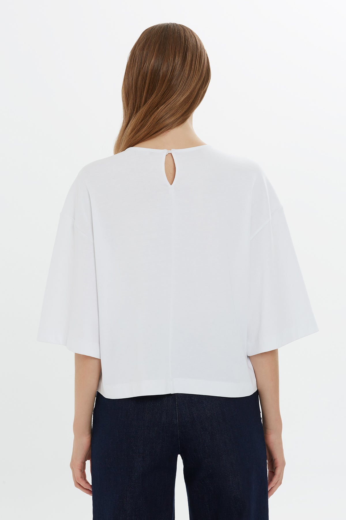 White Embroidered Cotton T-Shirt