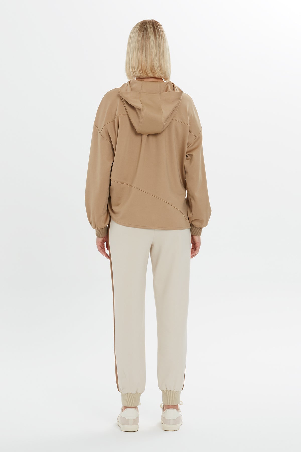 Beige Gathered Sweatshirt