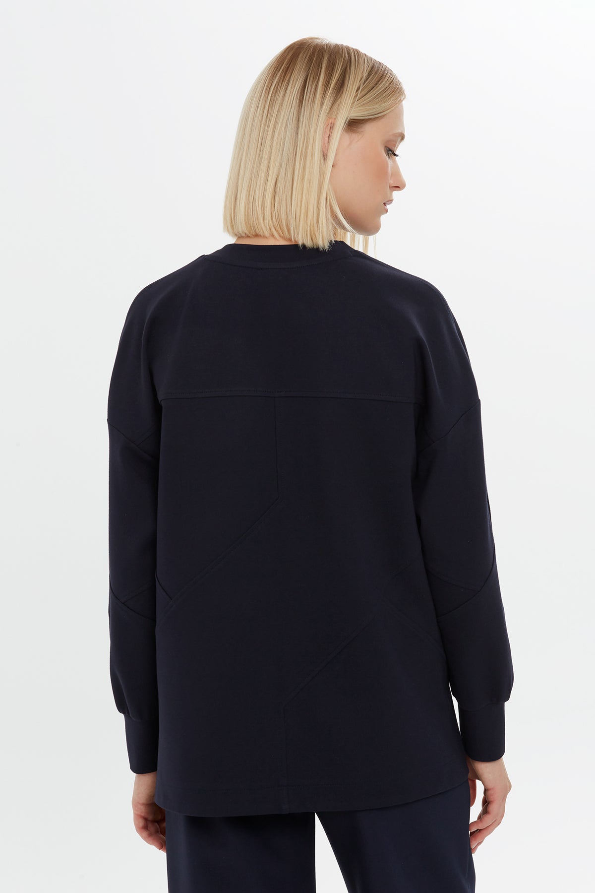 Navy Asymmetric Sweatshirt