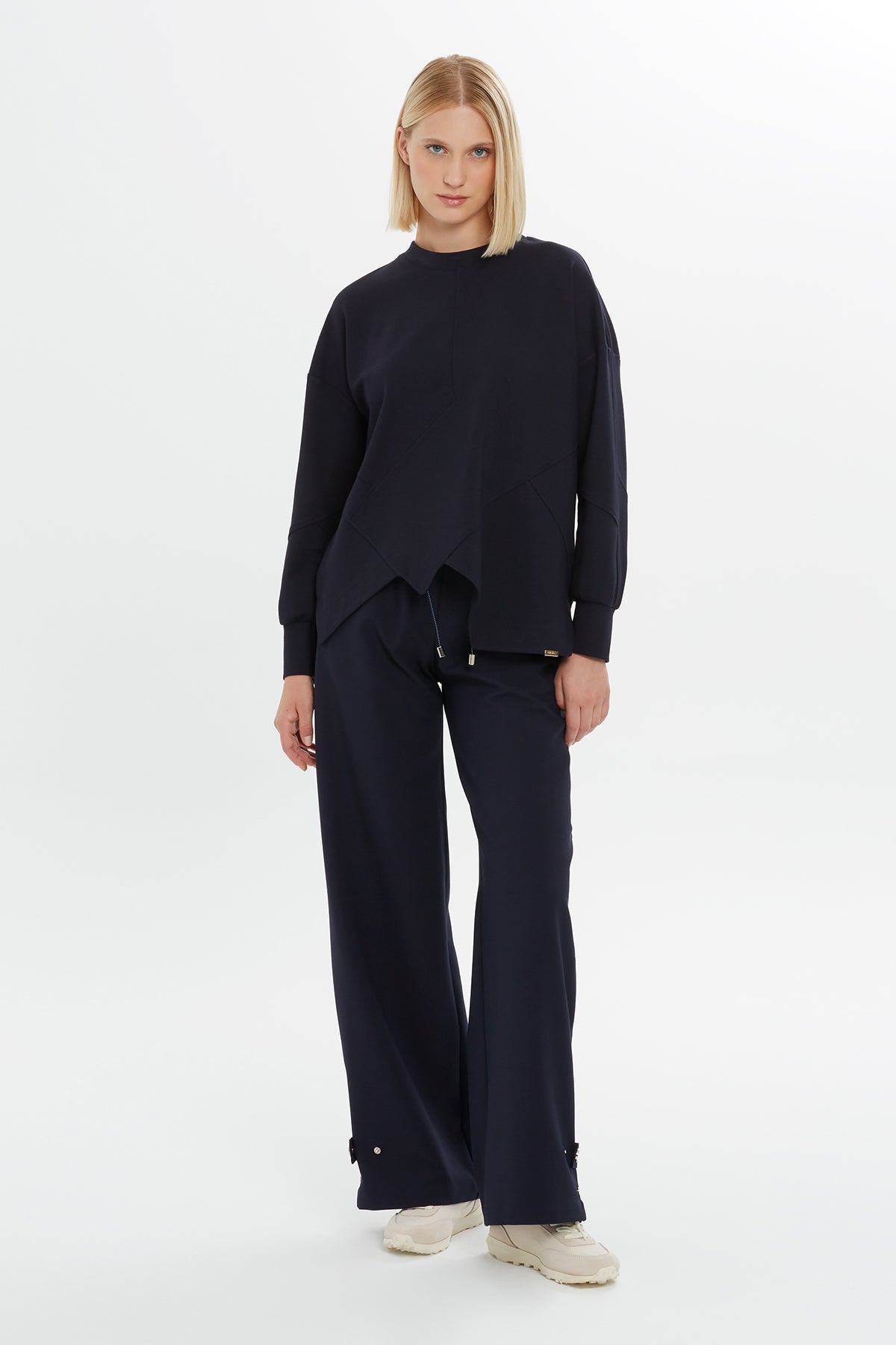 Navy Asymmetric Sweatshirt