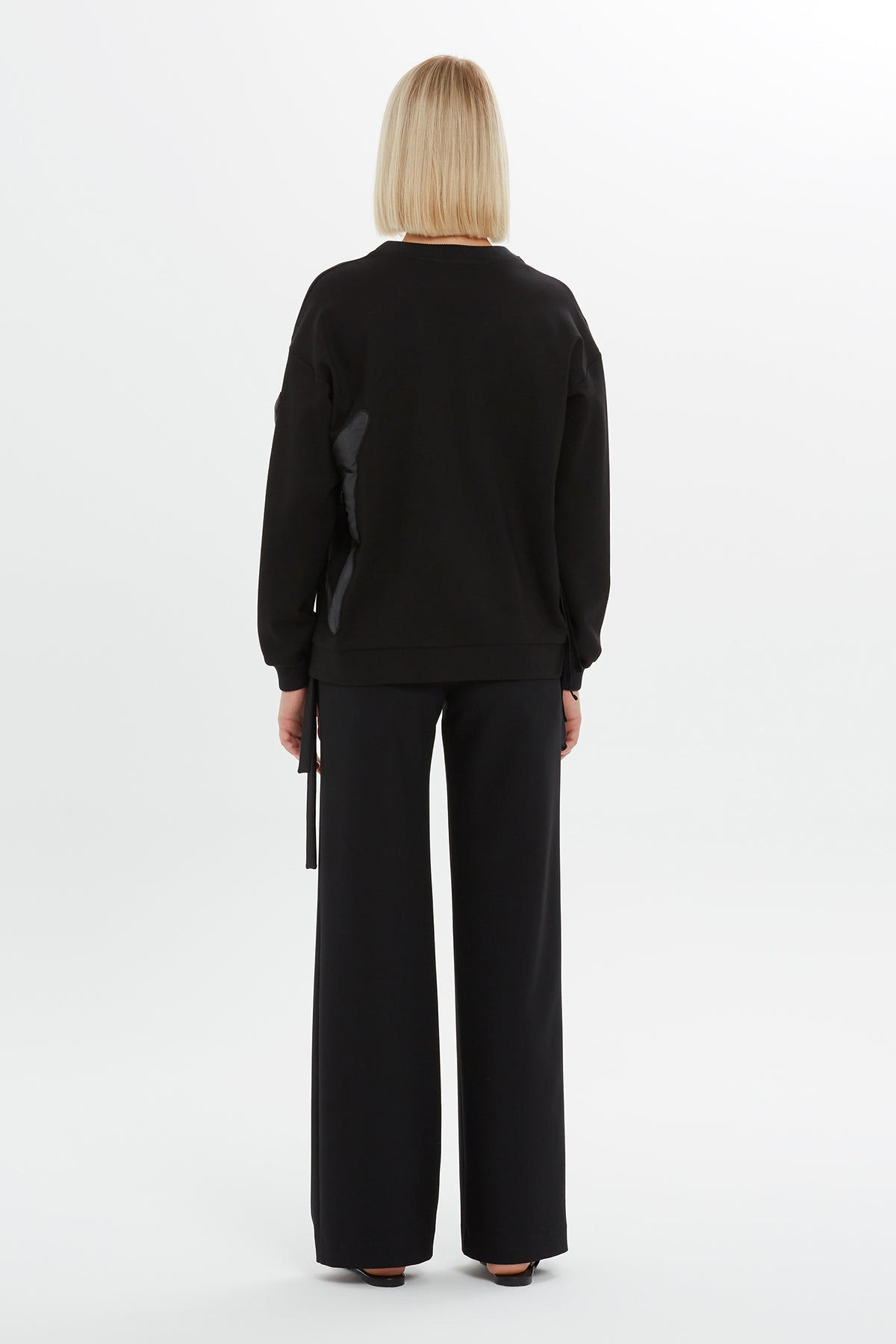 Black Butterfly-Print Sweatshirt