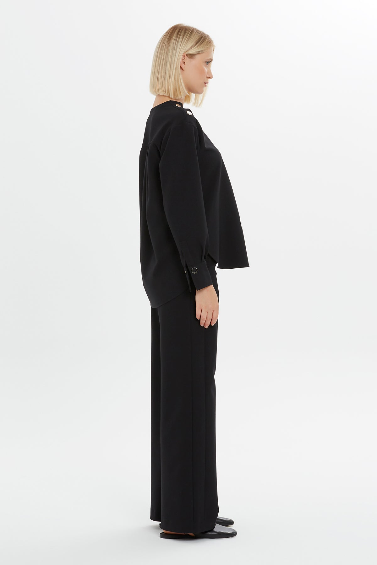 Black Printed Long-Sleeve Sweatshirt