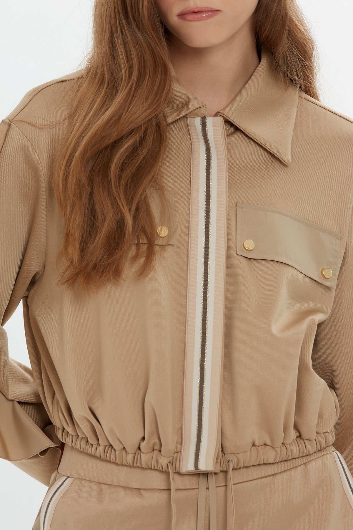 Ruffle-Sleeve Stripe Sweatshirt