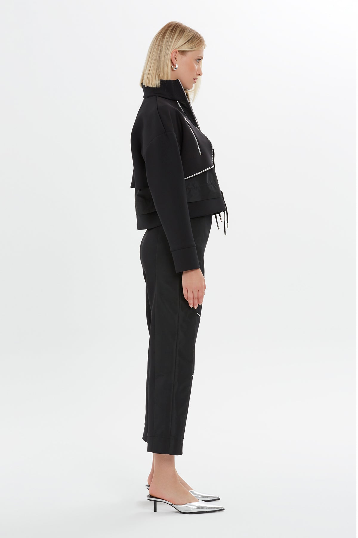 Black Zip-Detail Sweatshirt