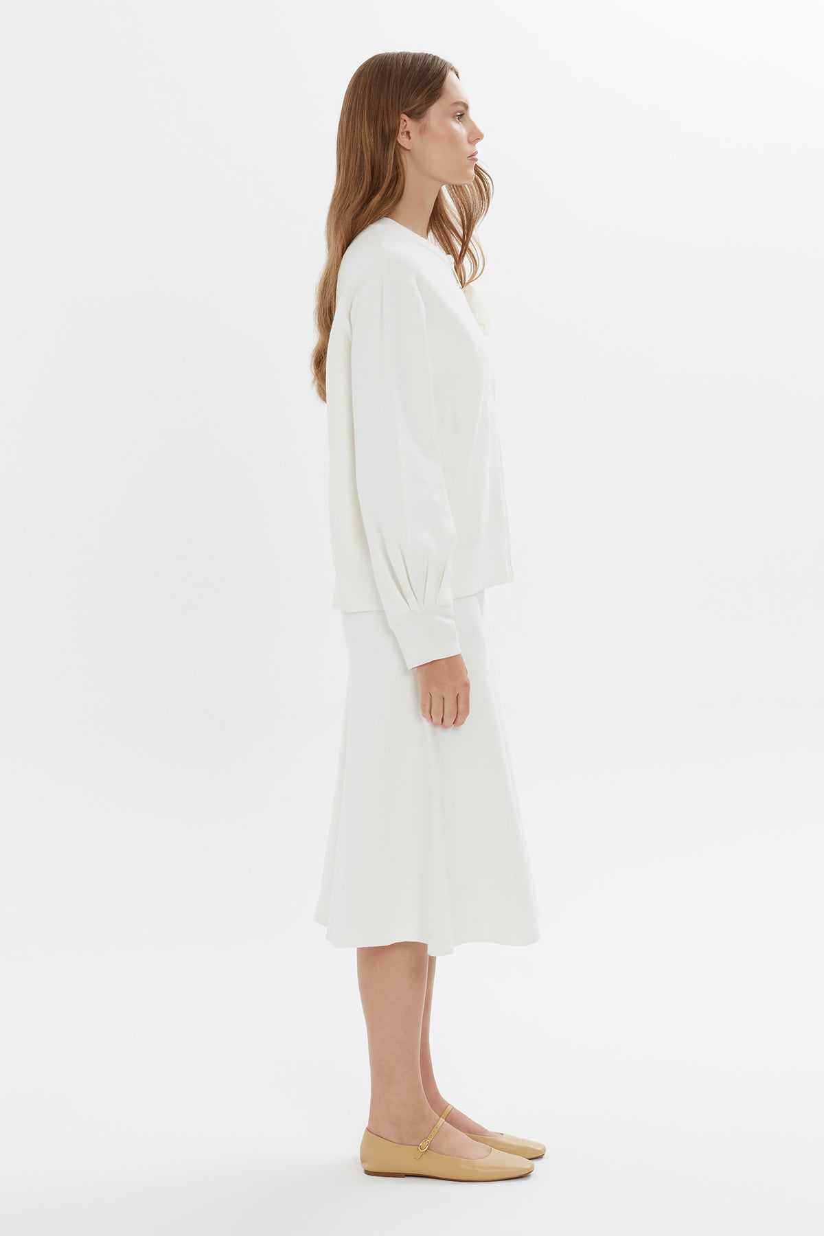 Ecru Floral-Detail Long-Sleeve Jacket