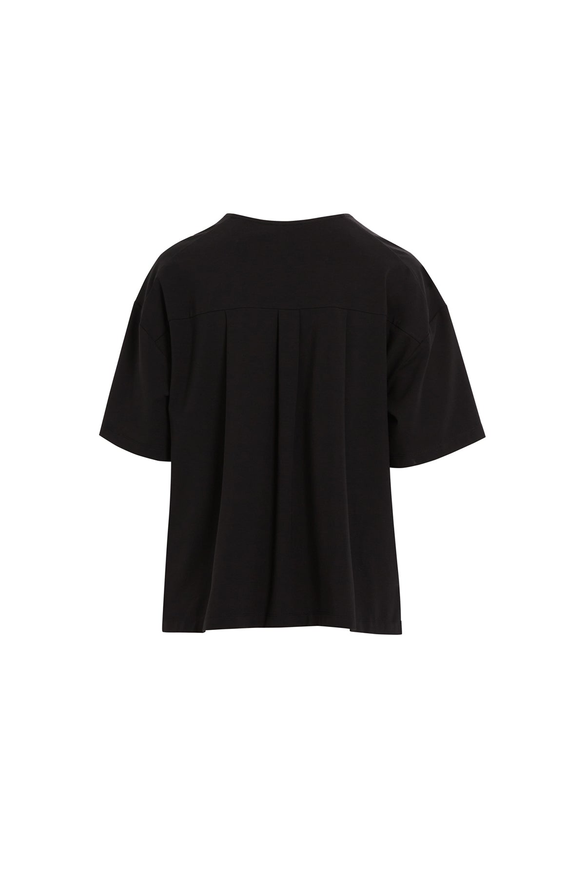 Black and Denim Detail T-Shirt