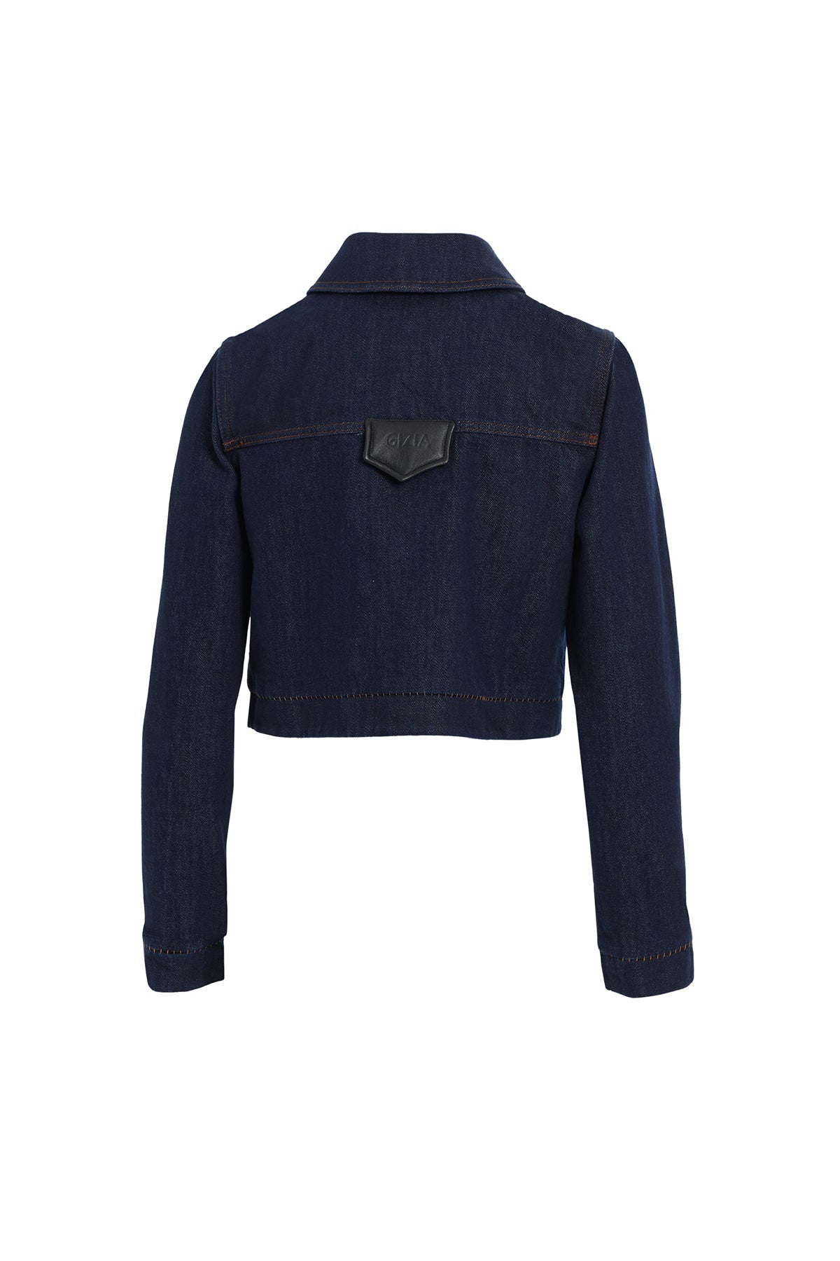 Stud-Detail Cropped Denim Jacket