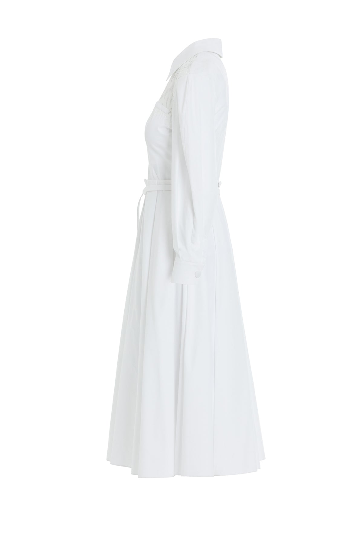 White Midi Zipper Detail Dress