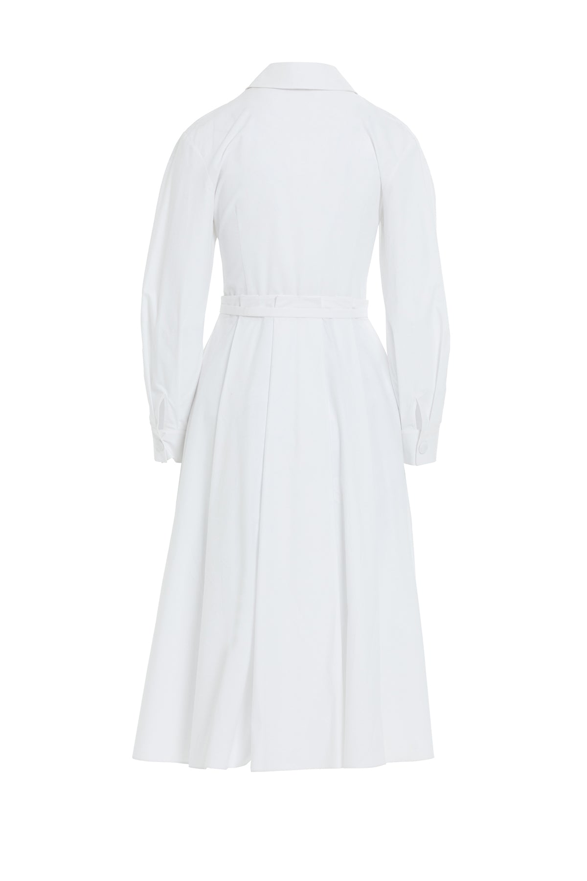 White Midi Zipper Detail Dress