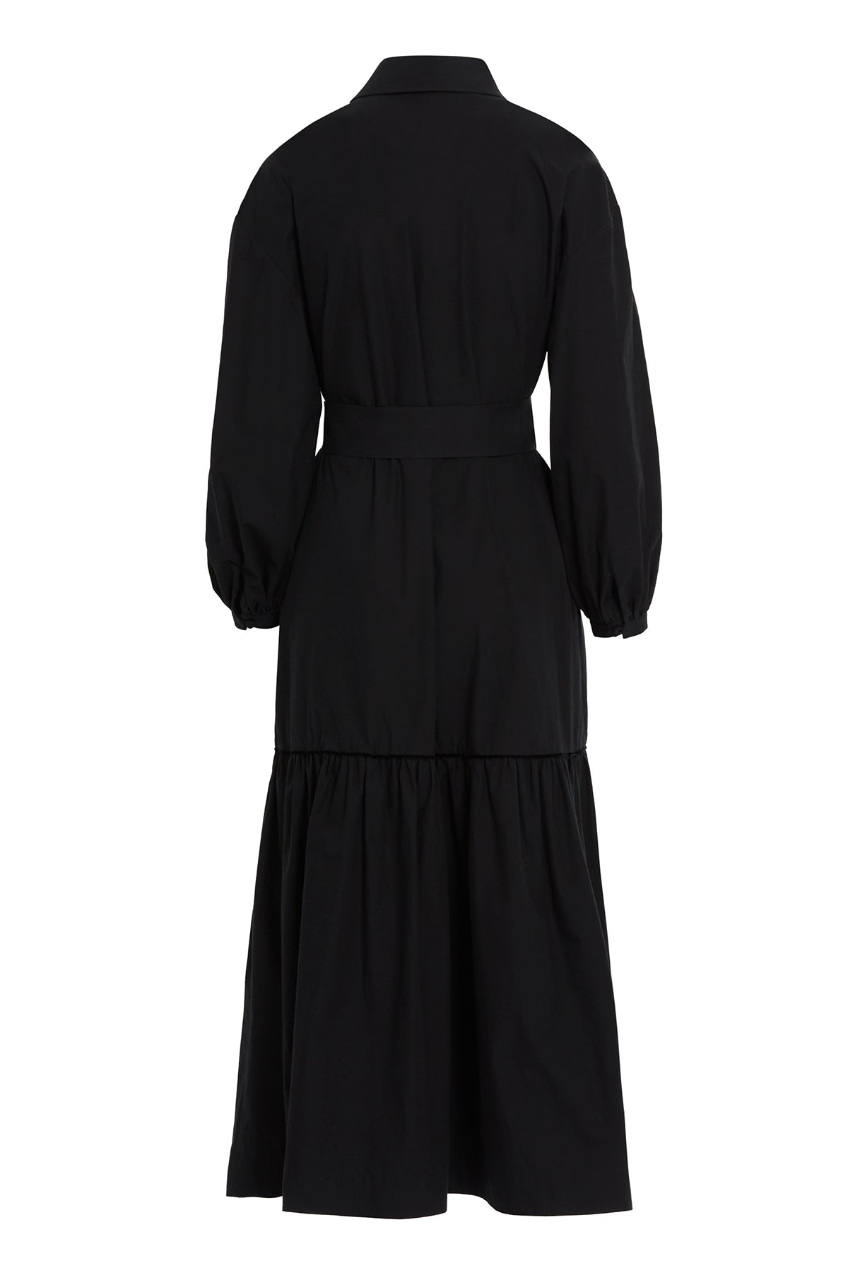 Black Button-Detail Midi Dress