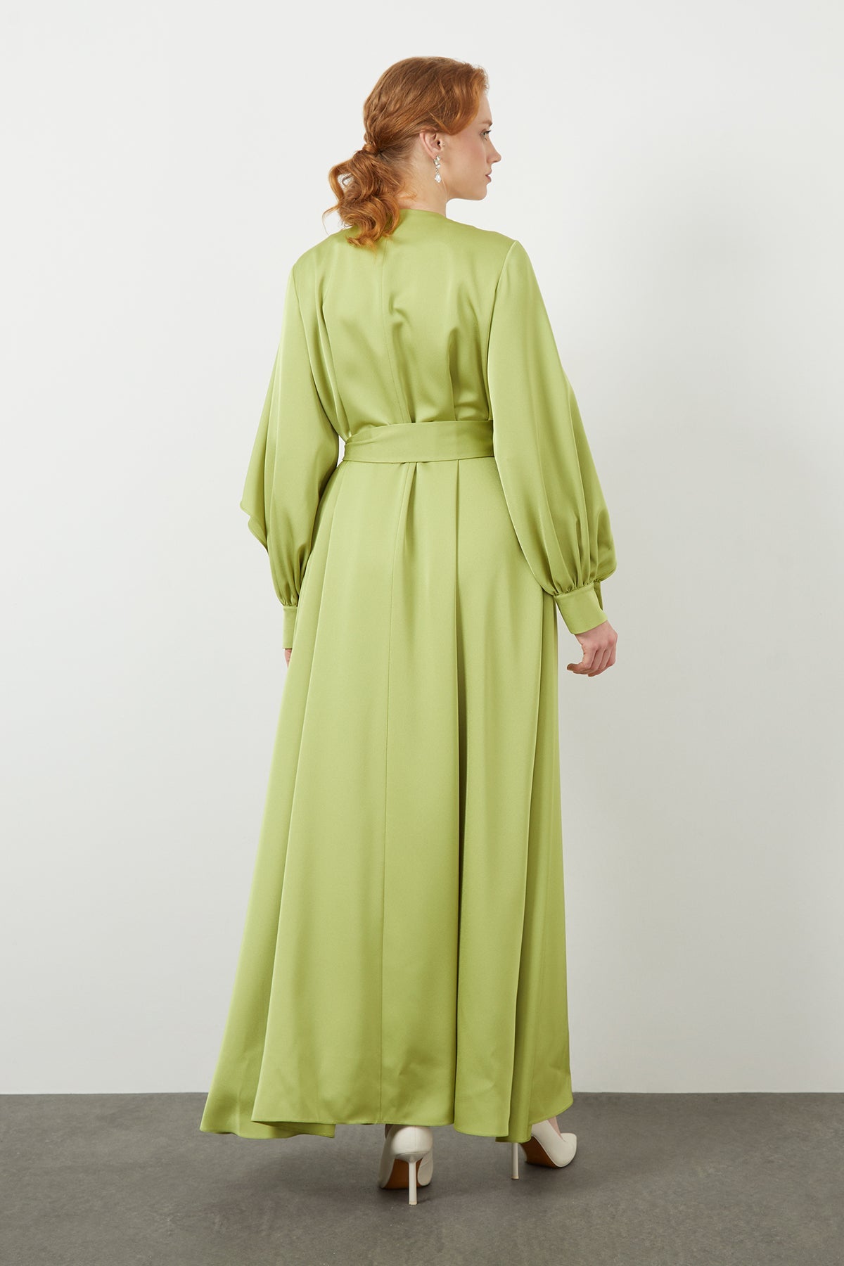 Green Maxi Pleated Dress