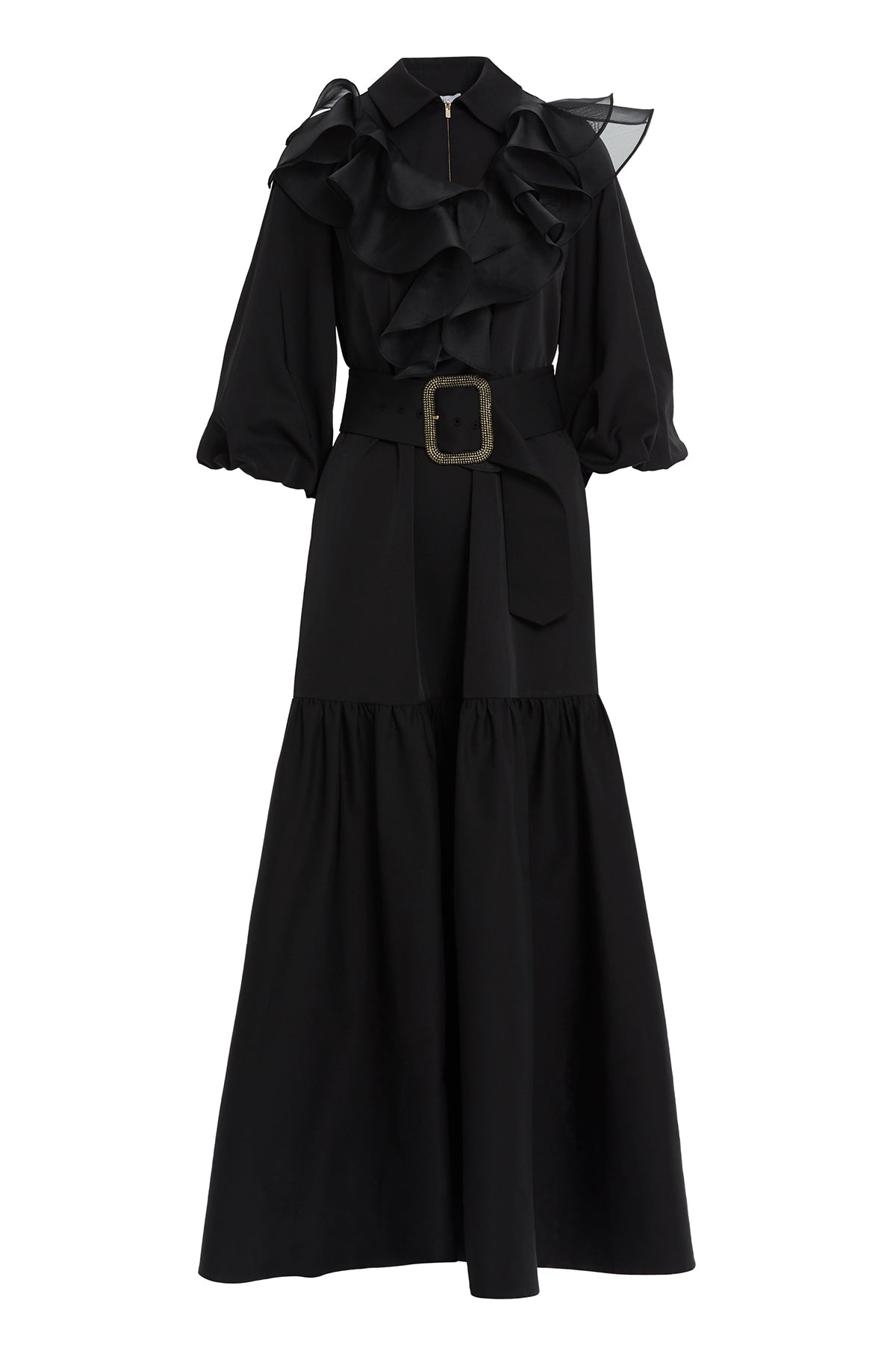 Black Maxi Ruffle Dress