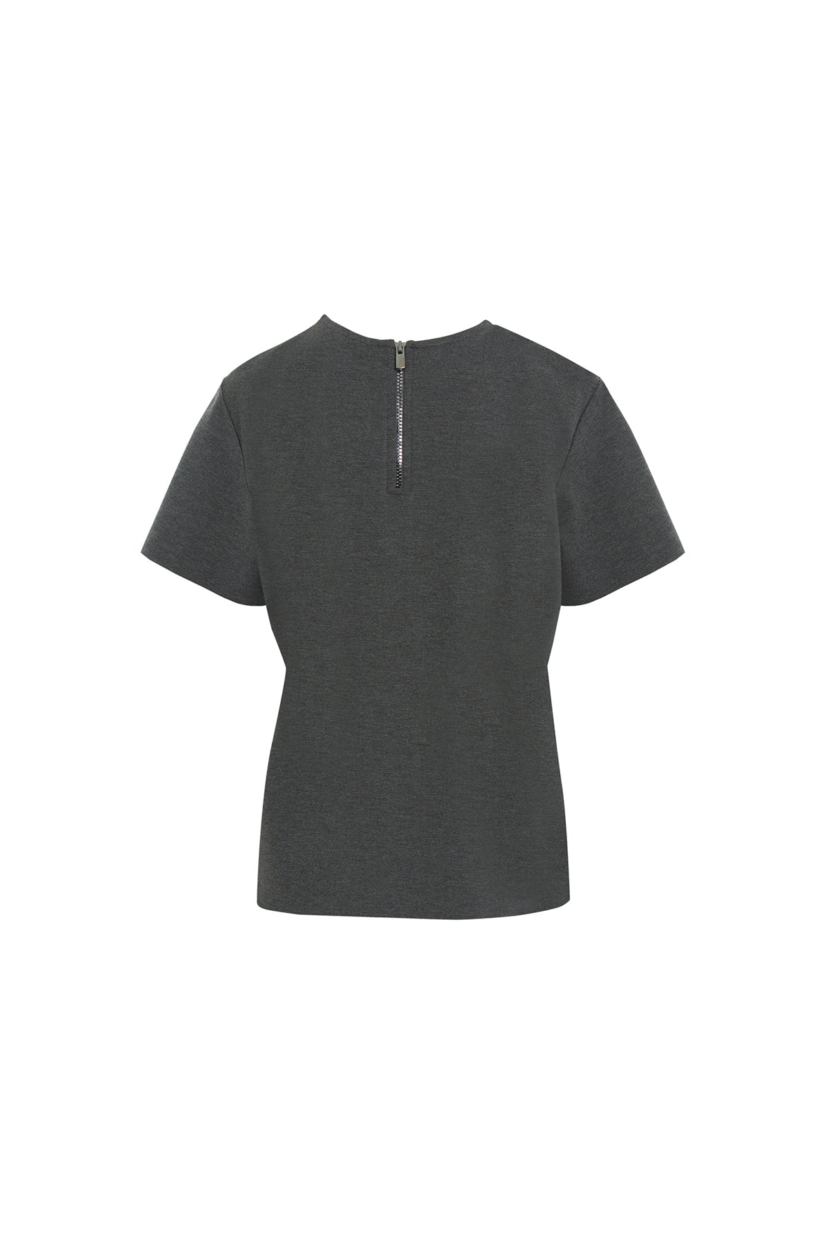 Grey Beaded Embroidered T-Shirt