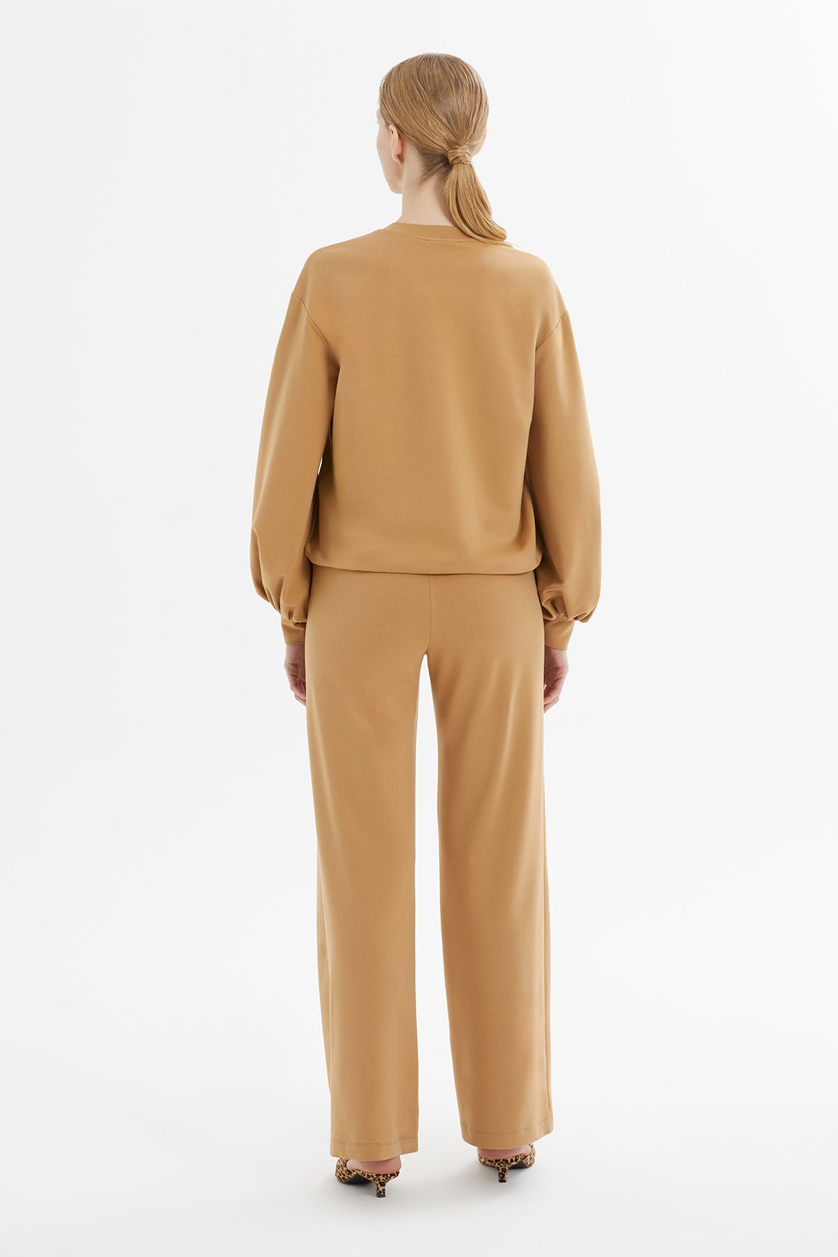 Brown Brooch-Detail Tracksuit