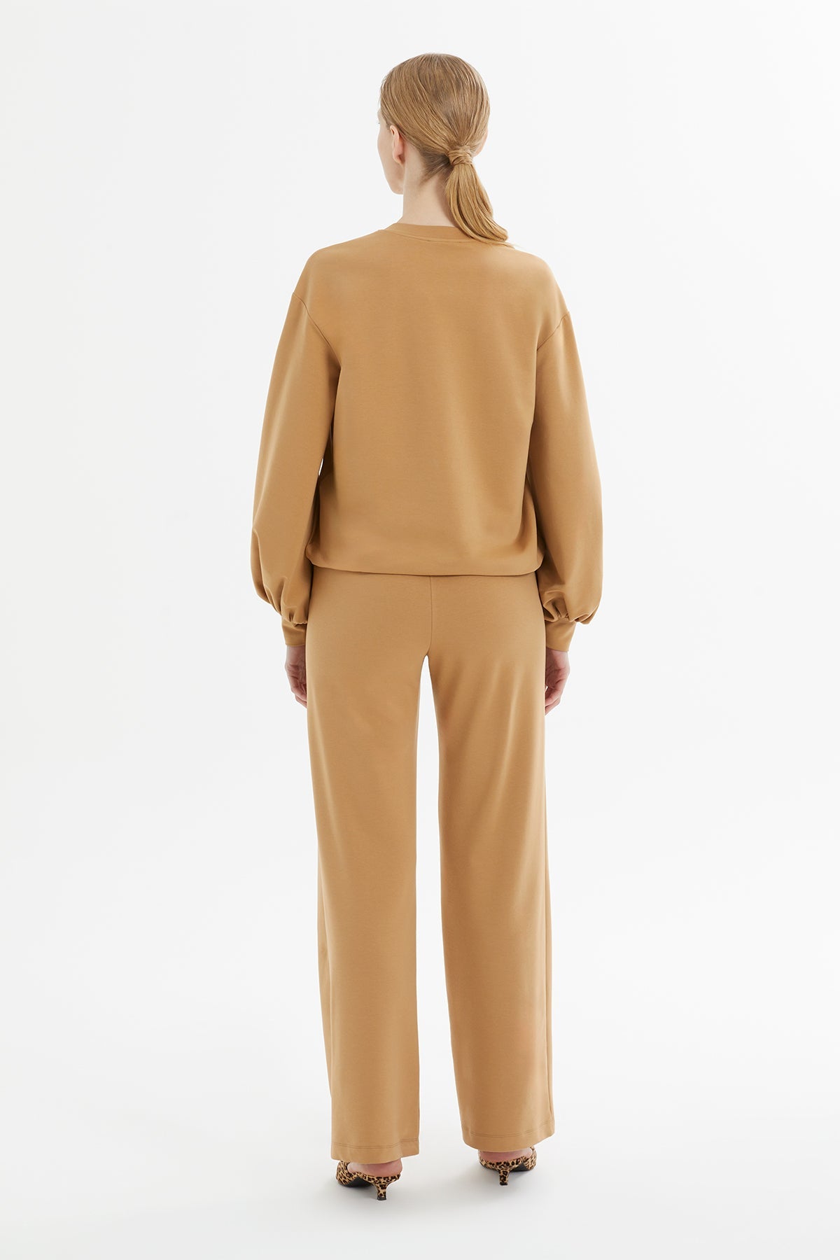 Brown Brooch-Detail Tracksuit