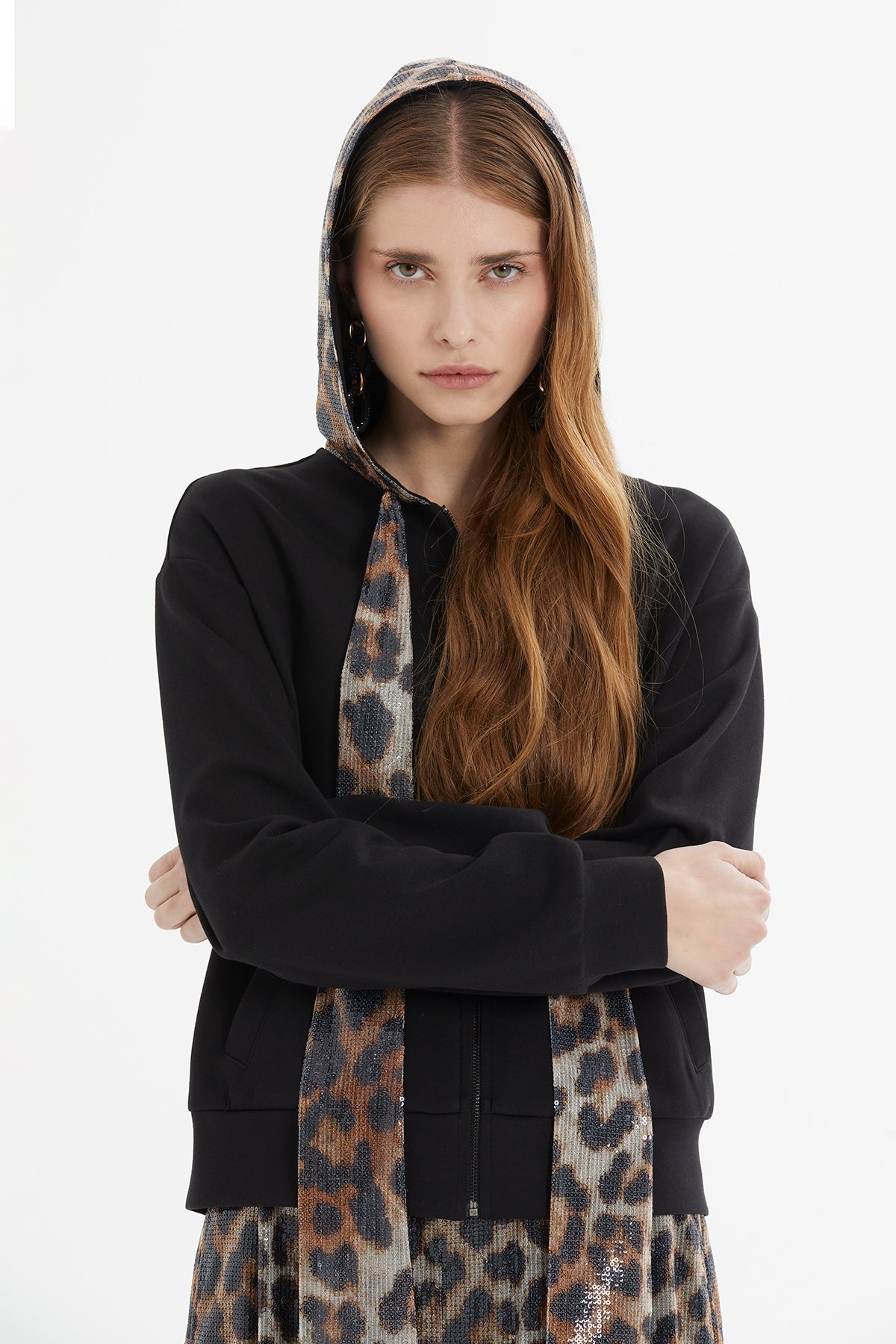 Black Leopard-Print Tracksuit