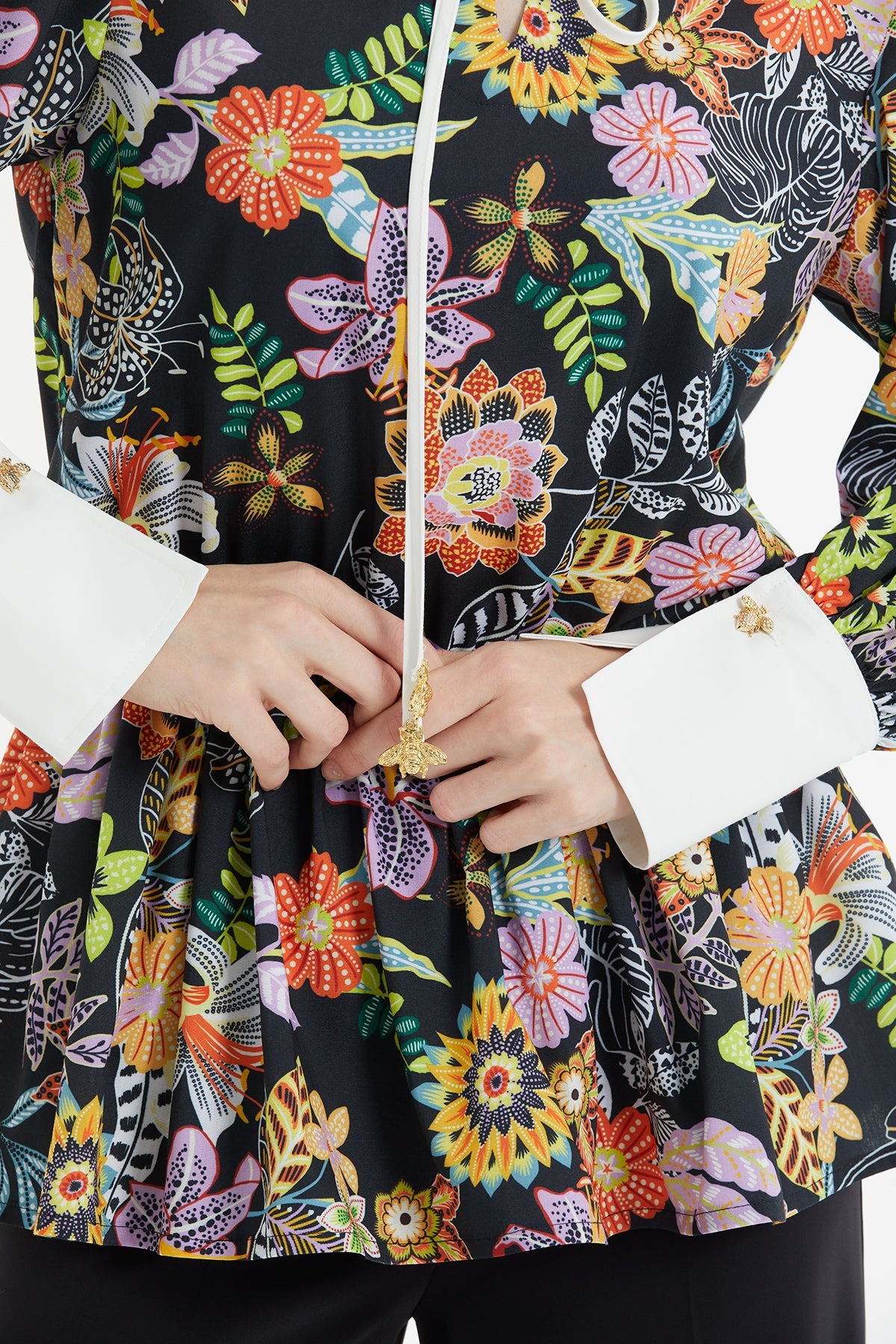 Black Patterned Shirt Co-Ord Set