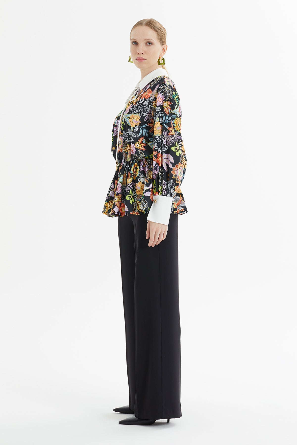 Black Patterned Shirt Co-Ord Set