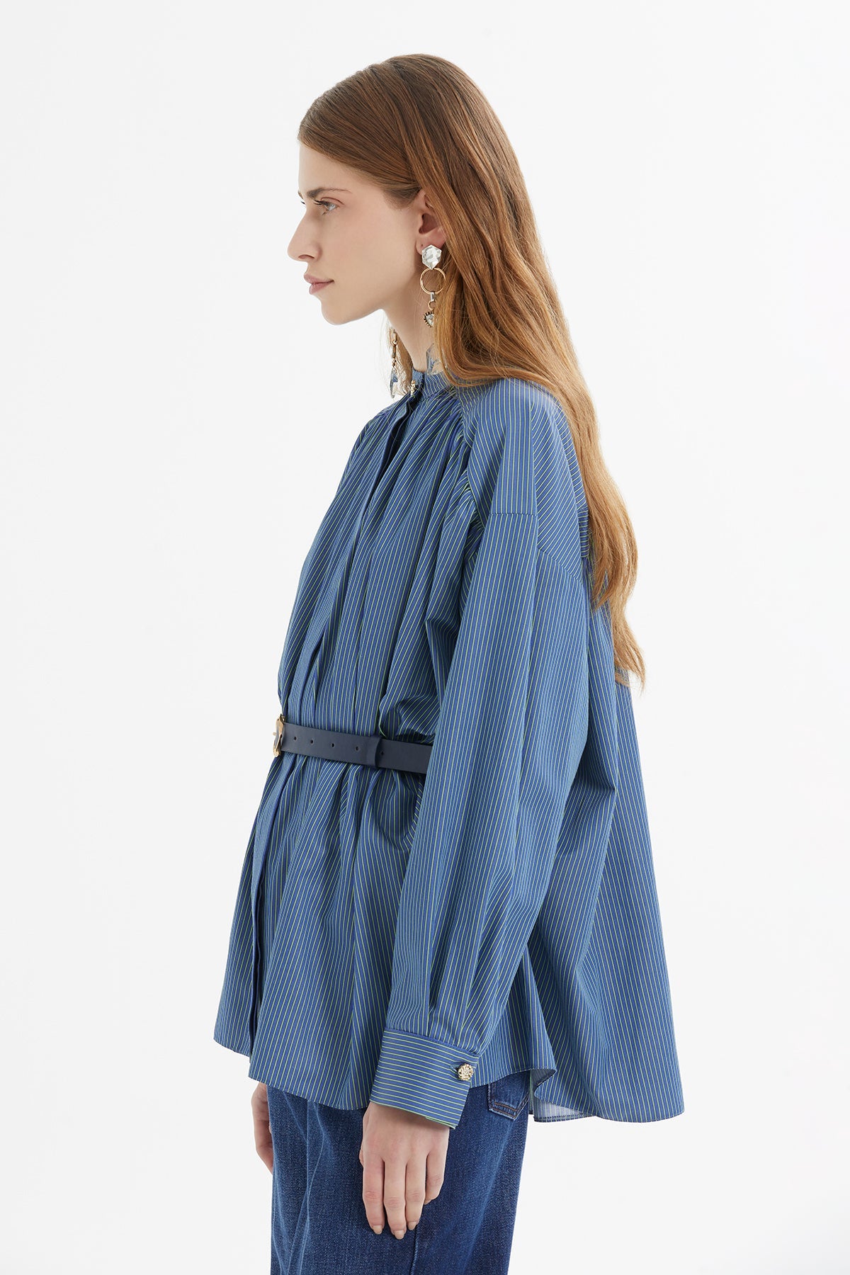 Green Button-Detail Shirt