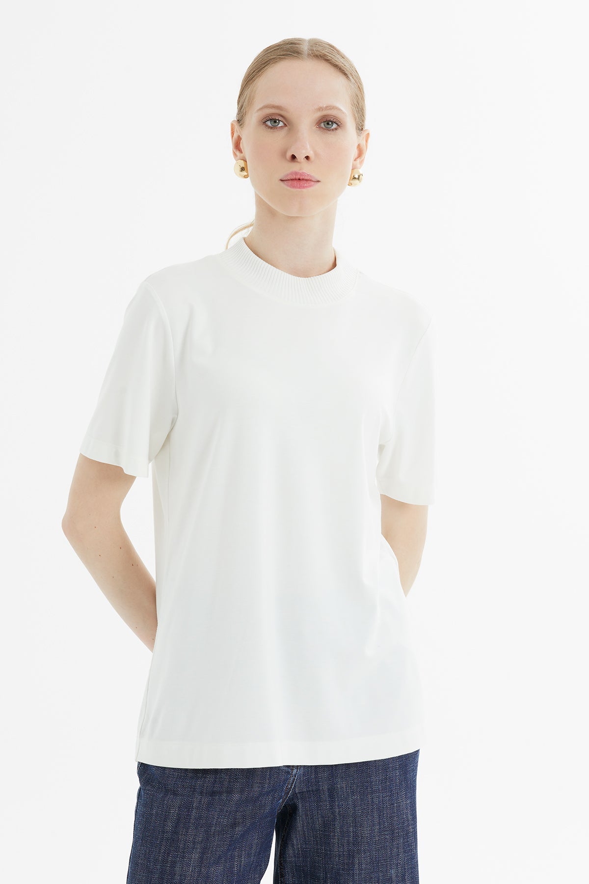 Ecru Crew-Neck T-Shirt