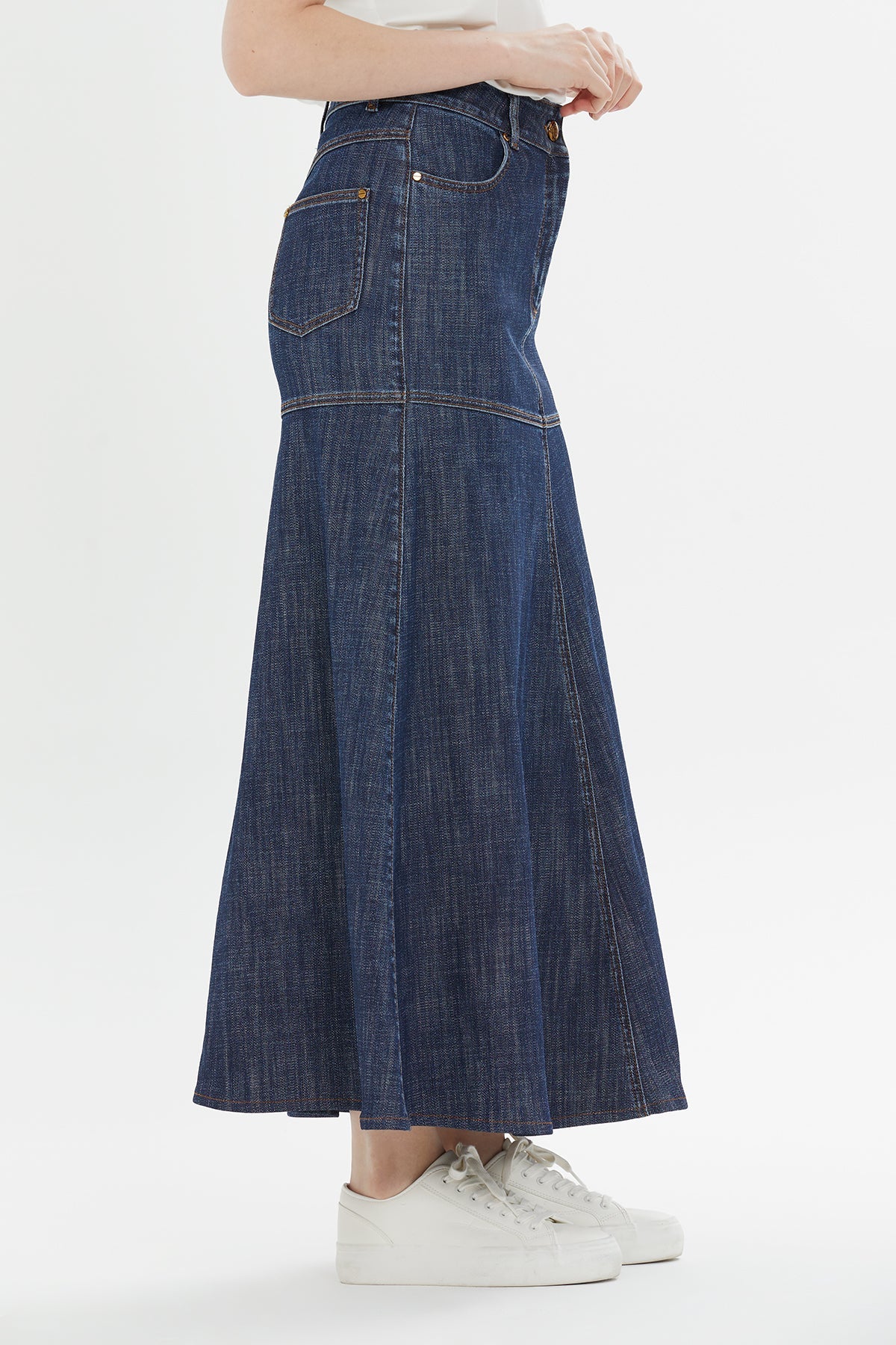 Blue Maxi Denim Skirt