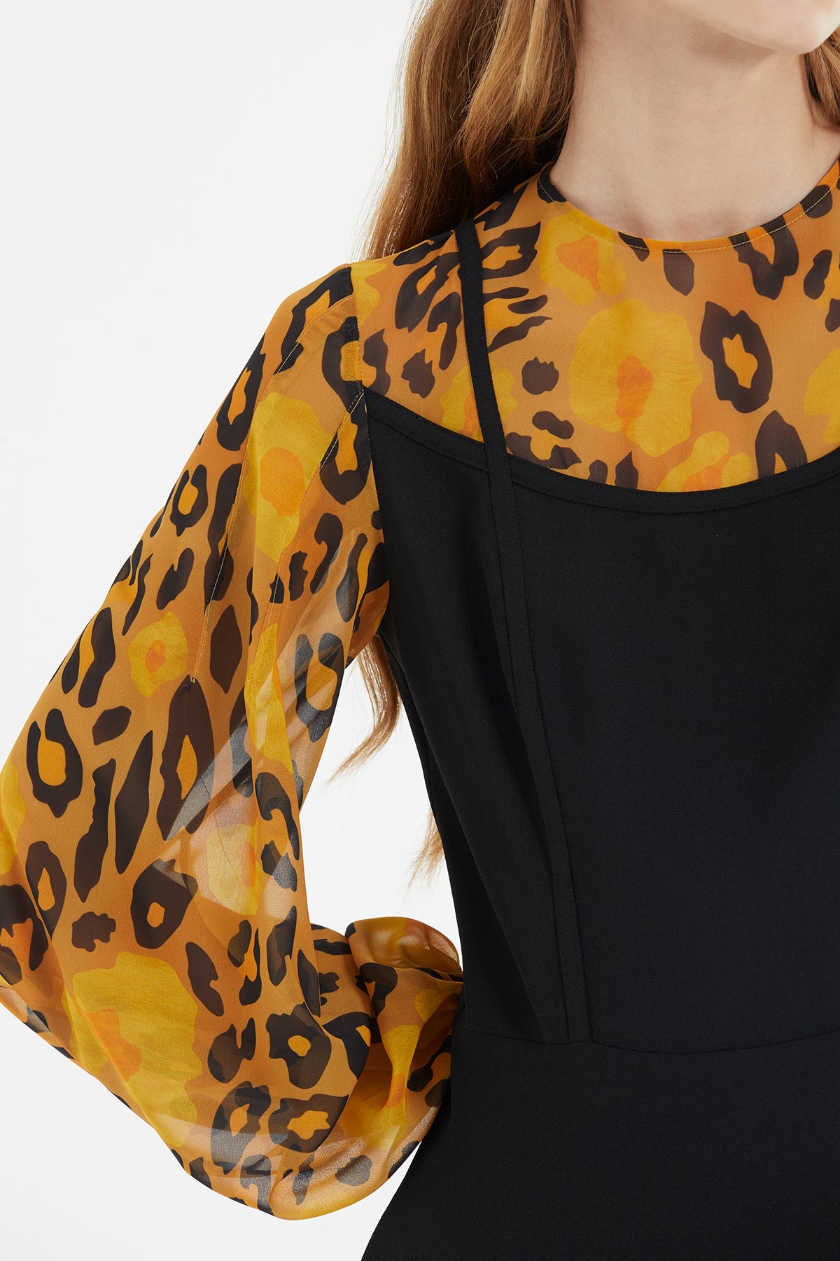 Black Maxi Dress with Pattern Detail