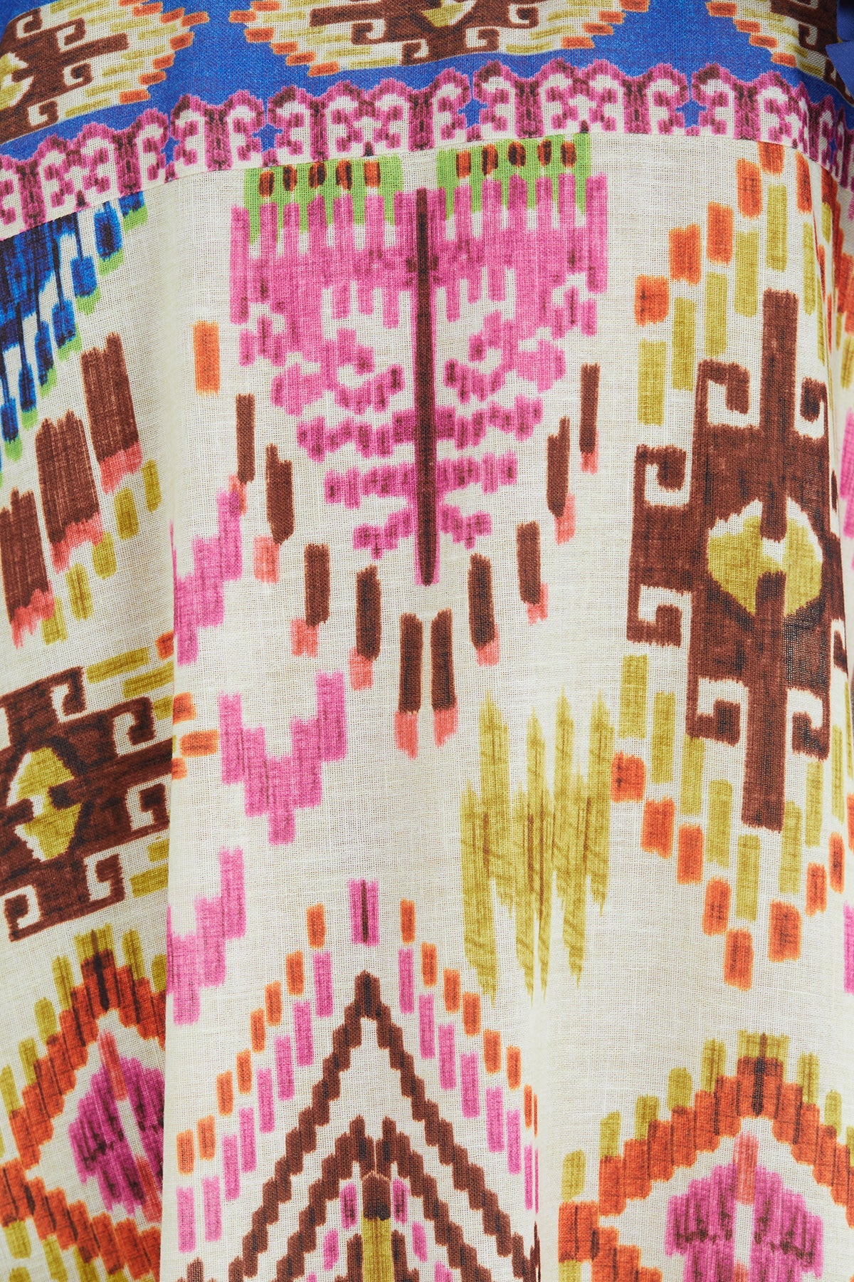 Printed Asymmetrical Midi Blue Dress