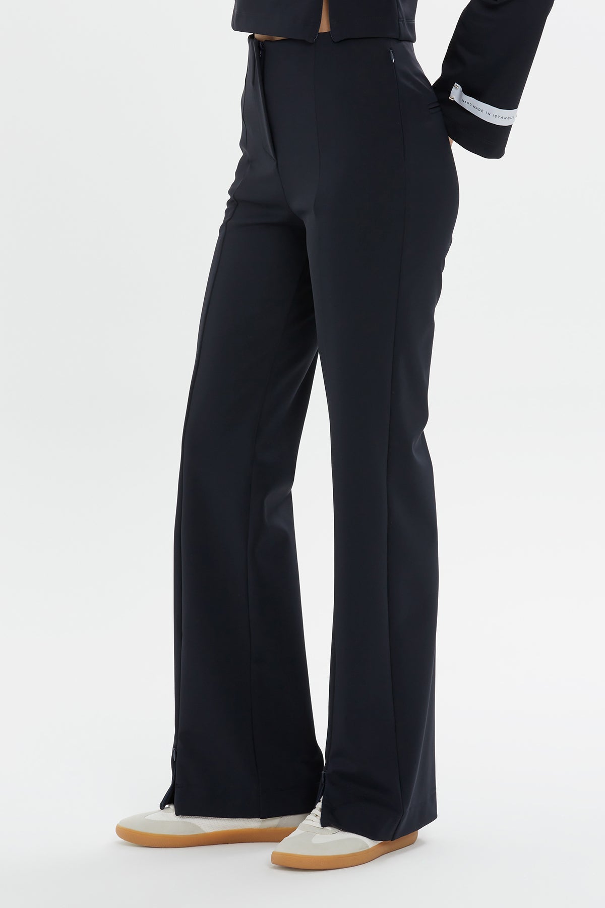 Black Slit Detail Pants