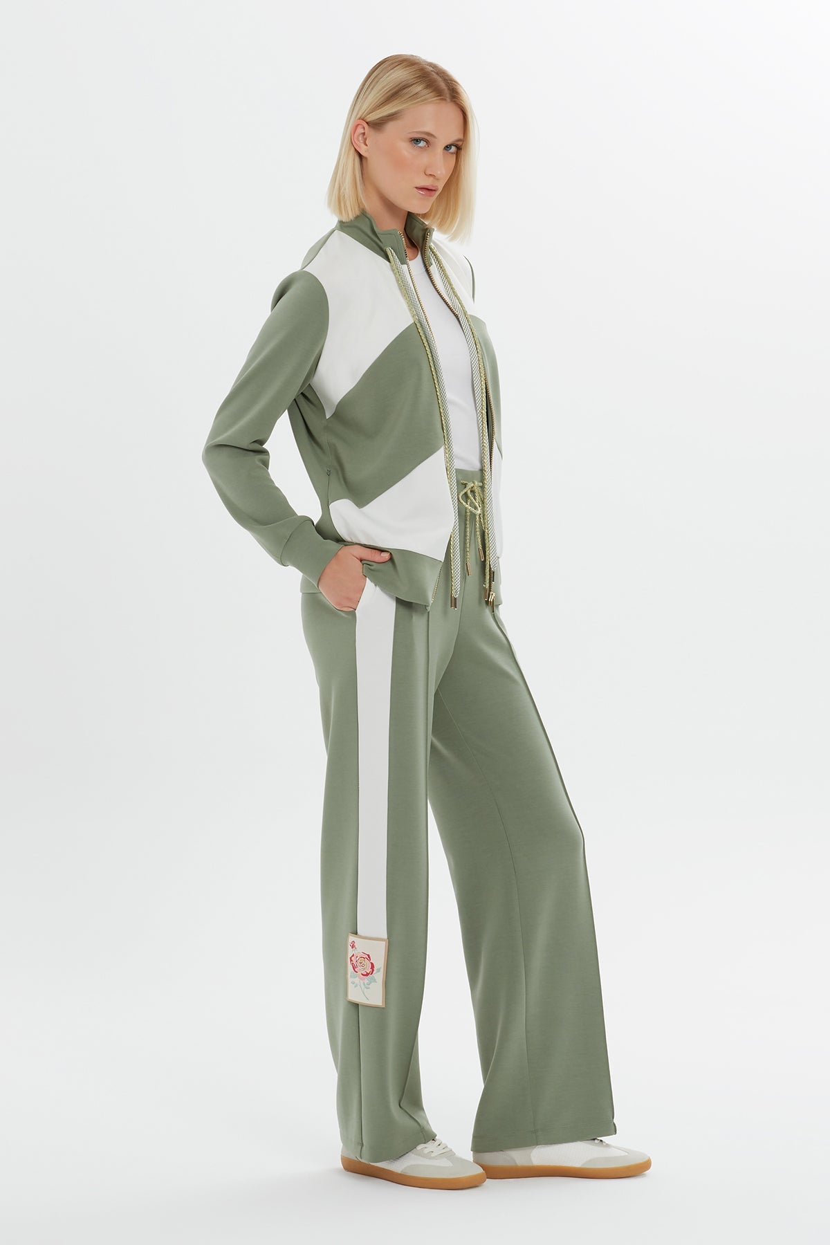 Color-Block Zip Track Top