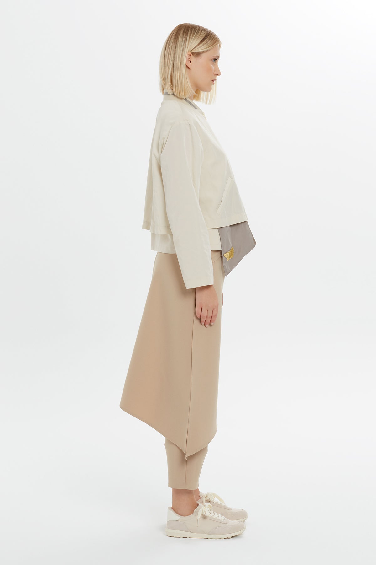 Beige Butterfly-Detail Sweatshirt