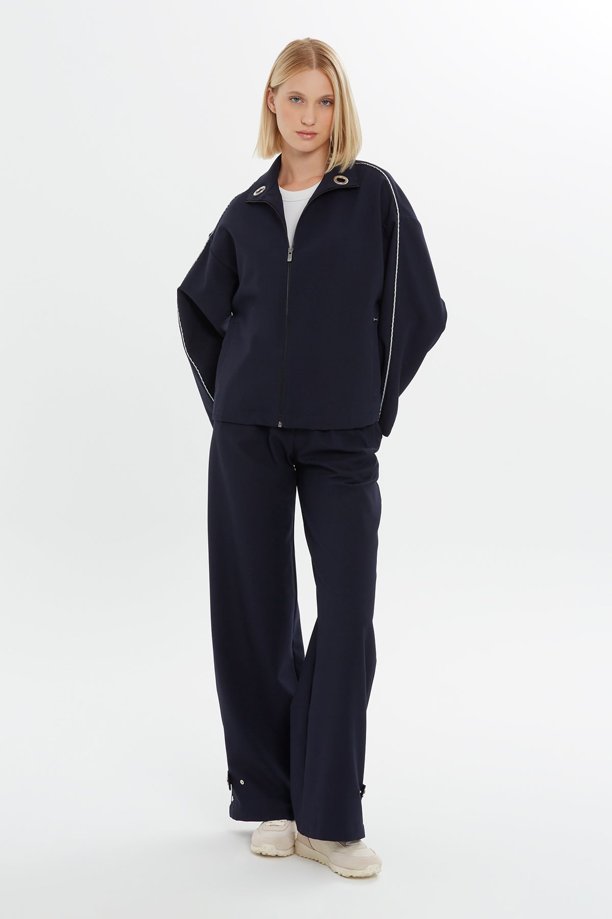 Zip-Front Relaxed Sweatshirt