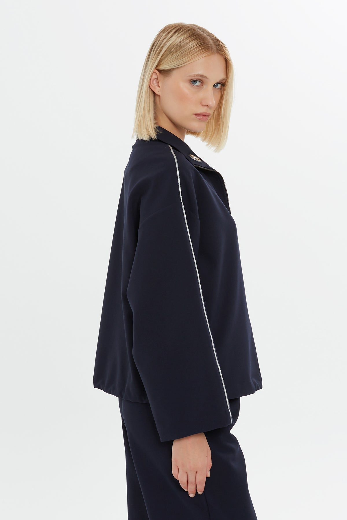 Zip-Front Relaxed Sweatshirt