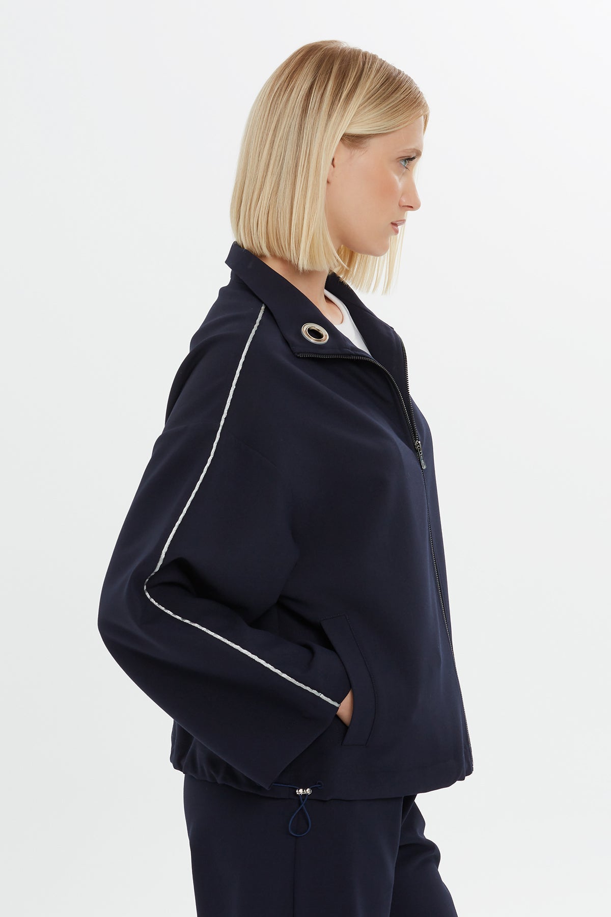 Zip-Front Relaxed Sweatshirt