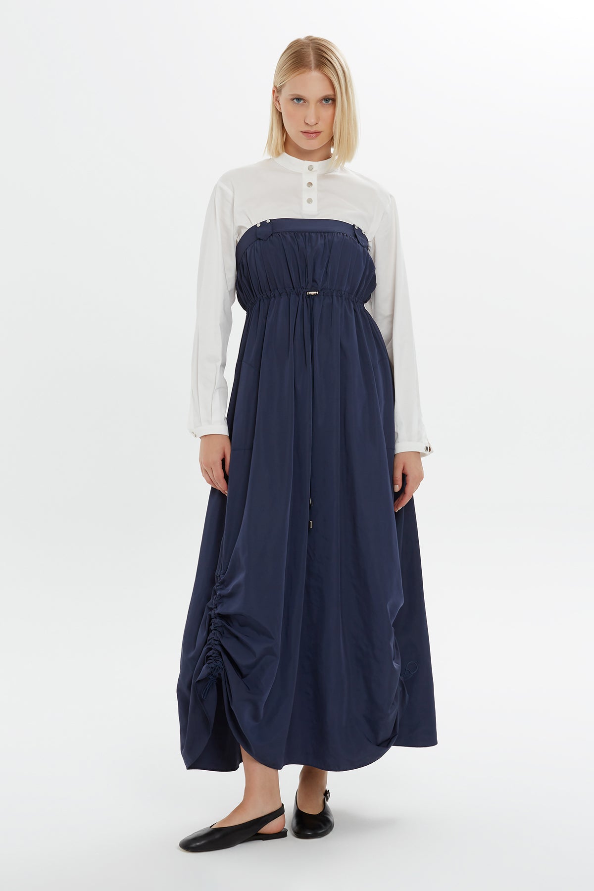 Navy Tiered Maxi Dress
